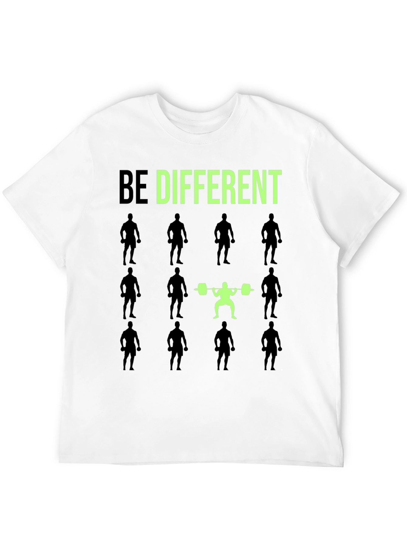 Be Different Gym T-Shirt Weightlifting Squat Fitness Tee