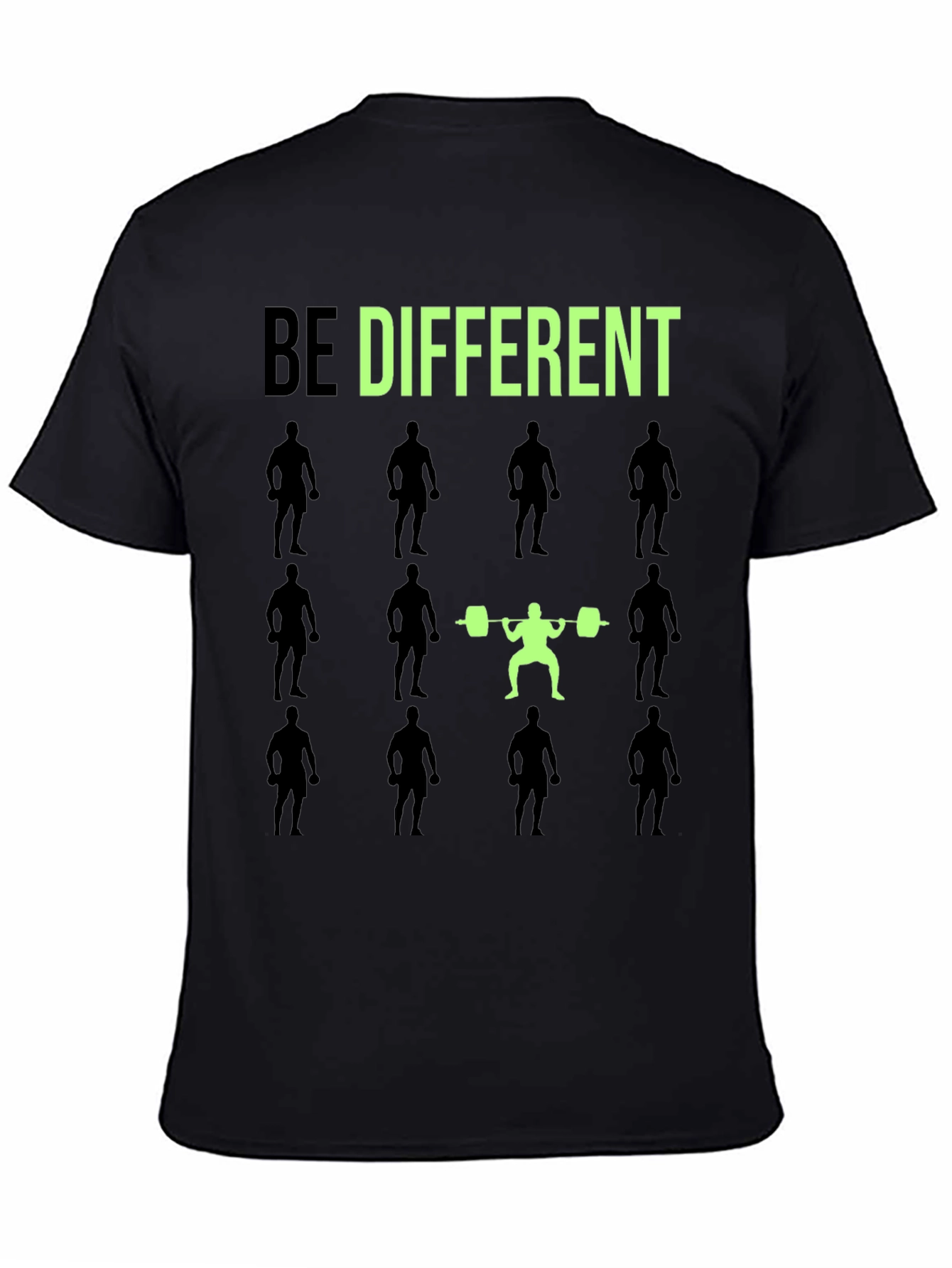 Be Different Gym T-Shirt Weightlifting Squat Fitness Tee