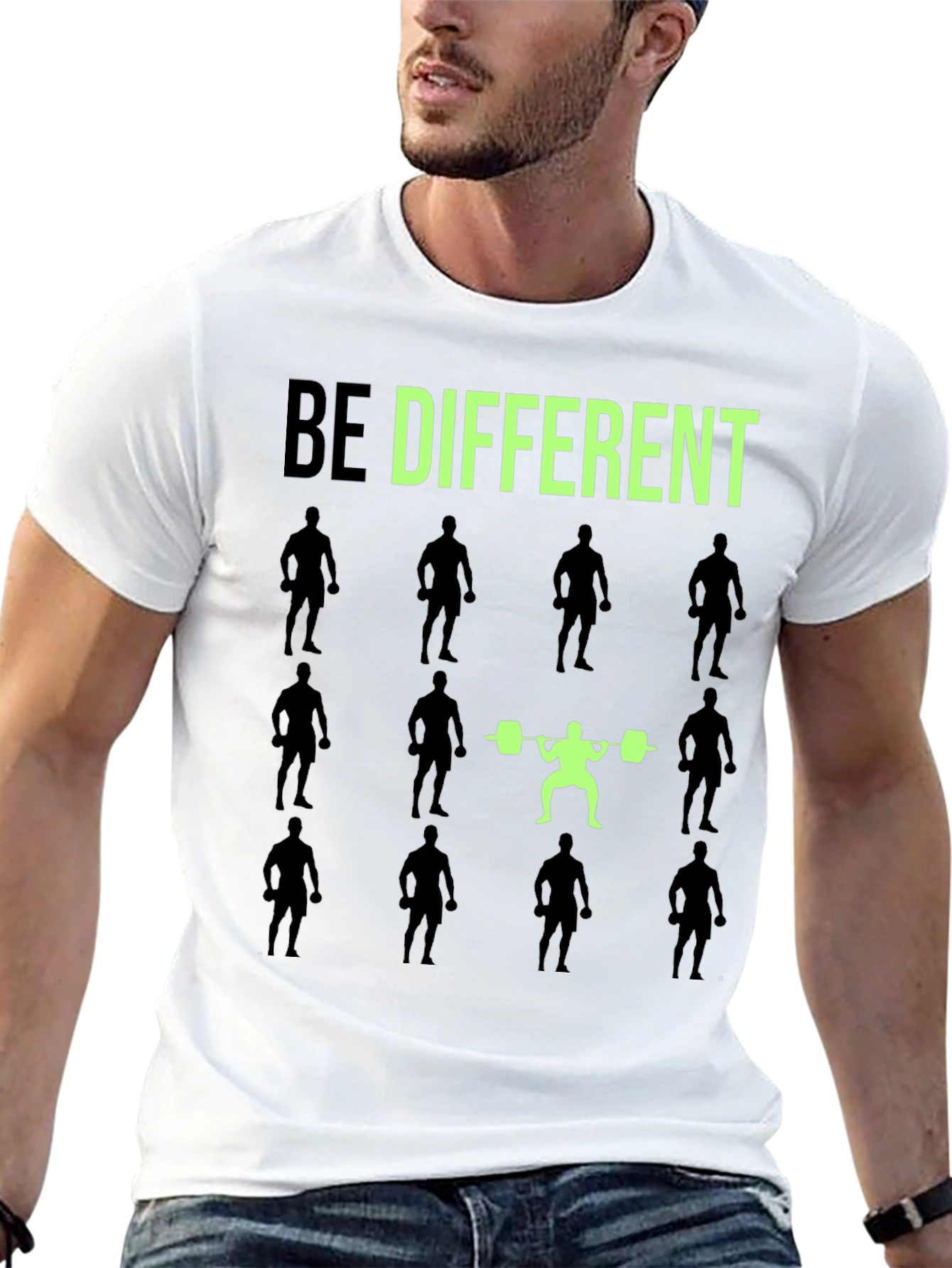 Be Different Gym T-Shirt Weightlifting Squat Fitness Tee