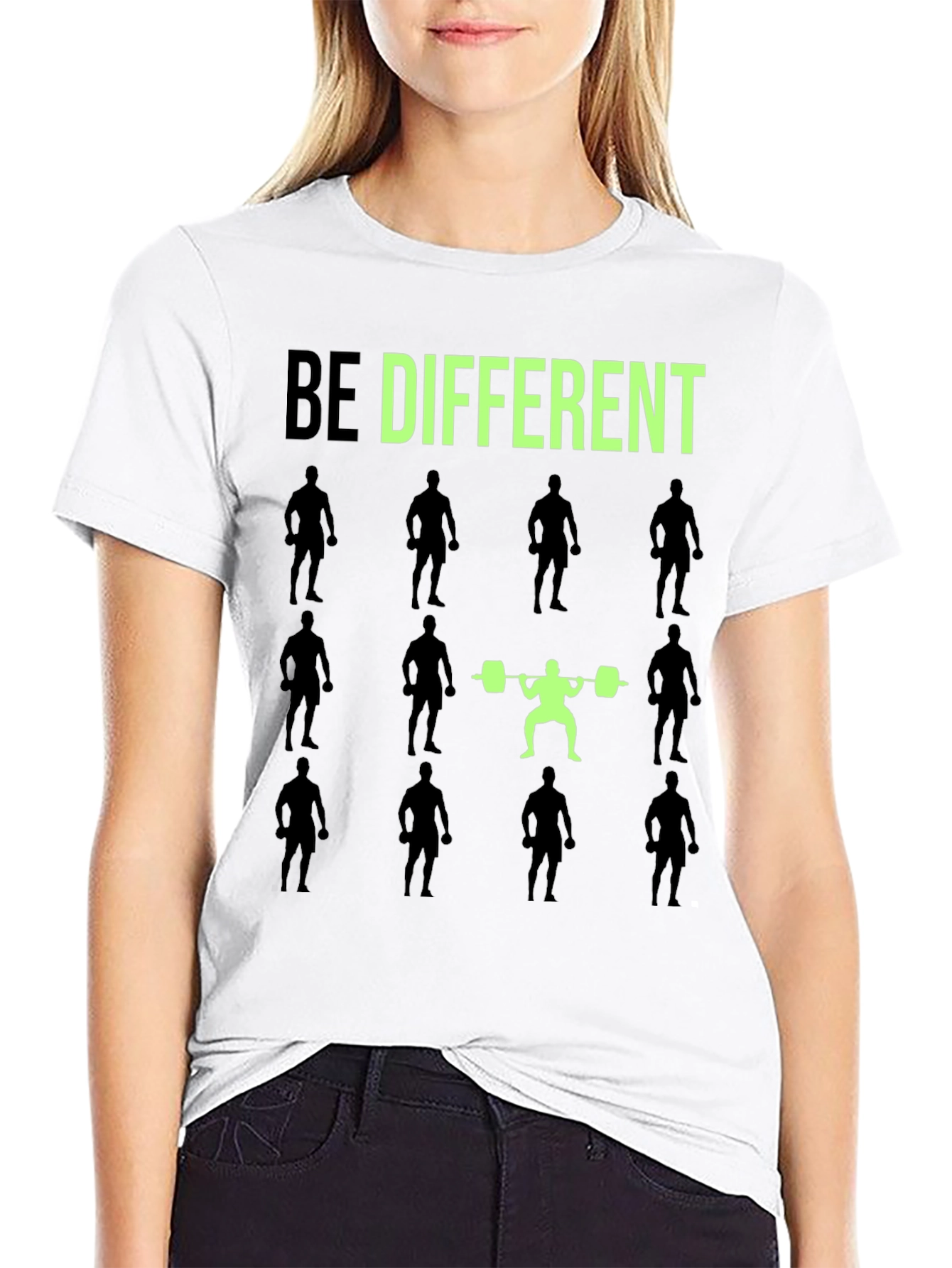 Be Different Gym T-Shirt Weightlifting Squat Fitness Tee