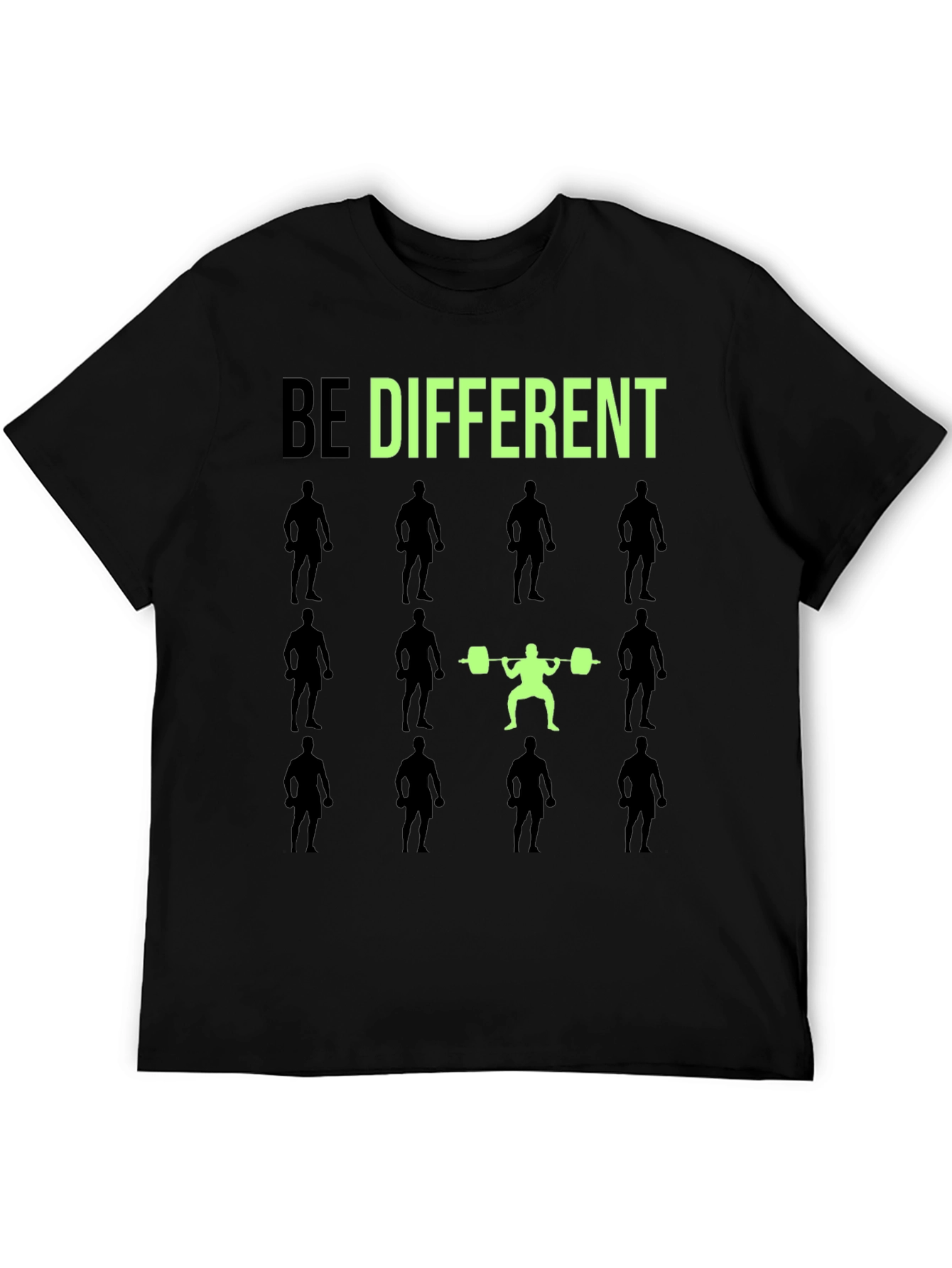 Be Different Gym T-Shirt Weightlifting Squat Fitness Tee