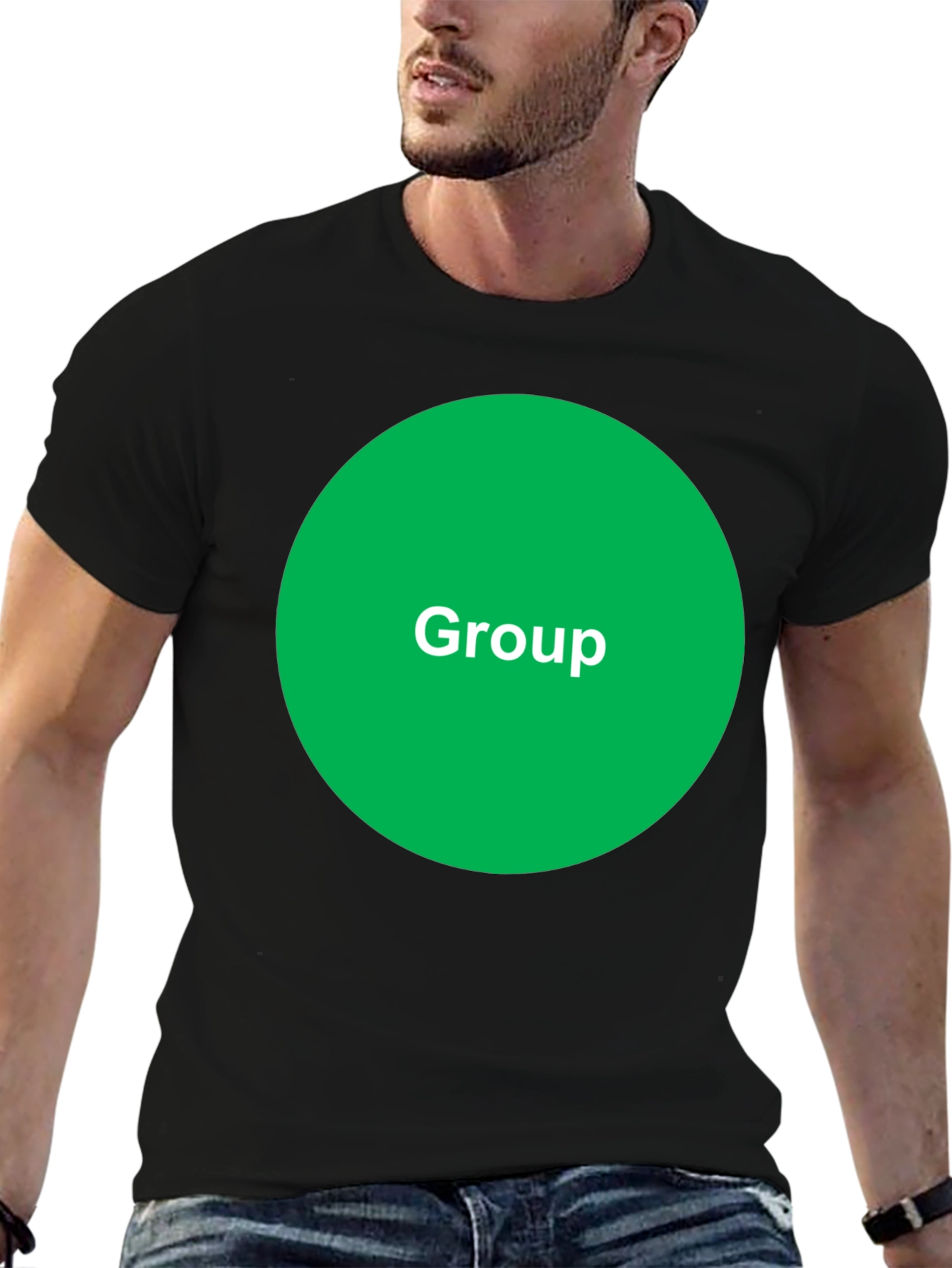 Group Green Circle Black T-Shirt