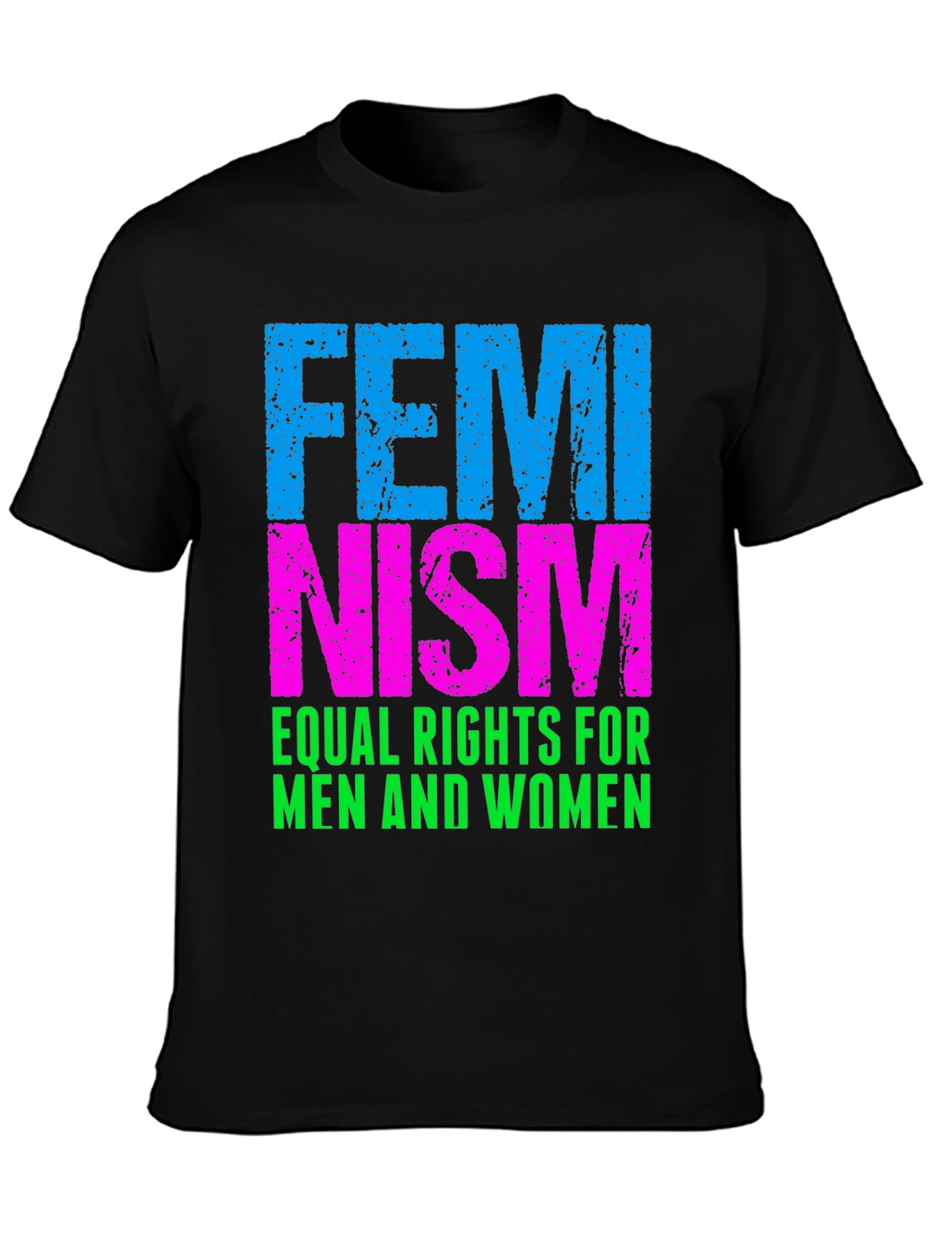 Feminism Equal Rights T-Shirt - Black Cotton Blend