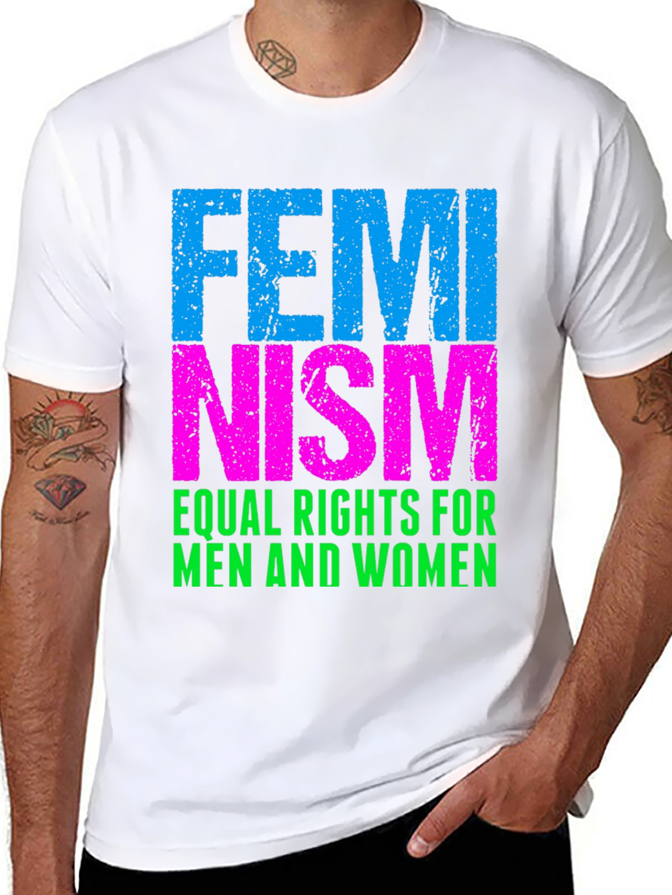 Feminism Equal Rights T-Shirt - Black Cotton Blend