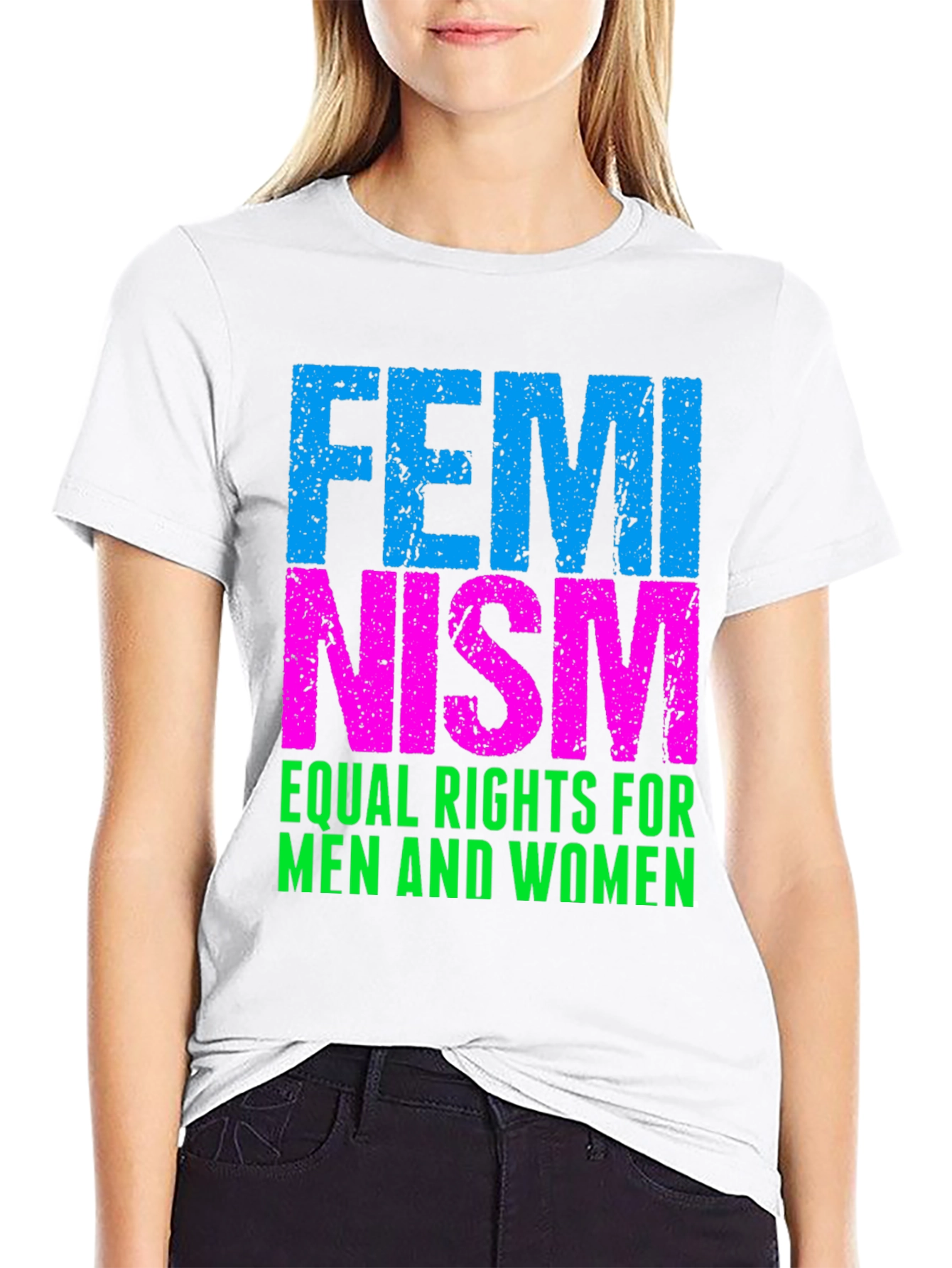 Feminism Equal Rights T-Shirt - Black Cotton Blend