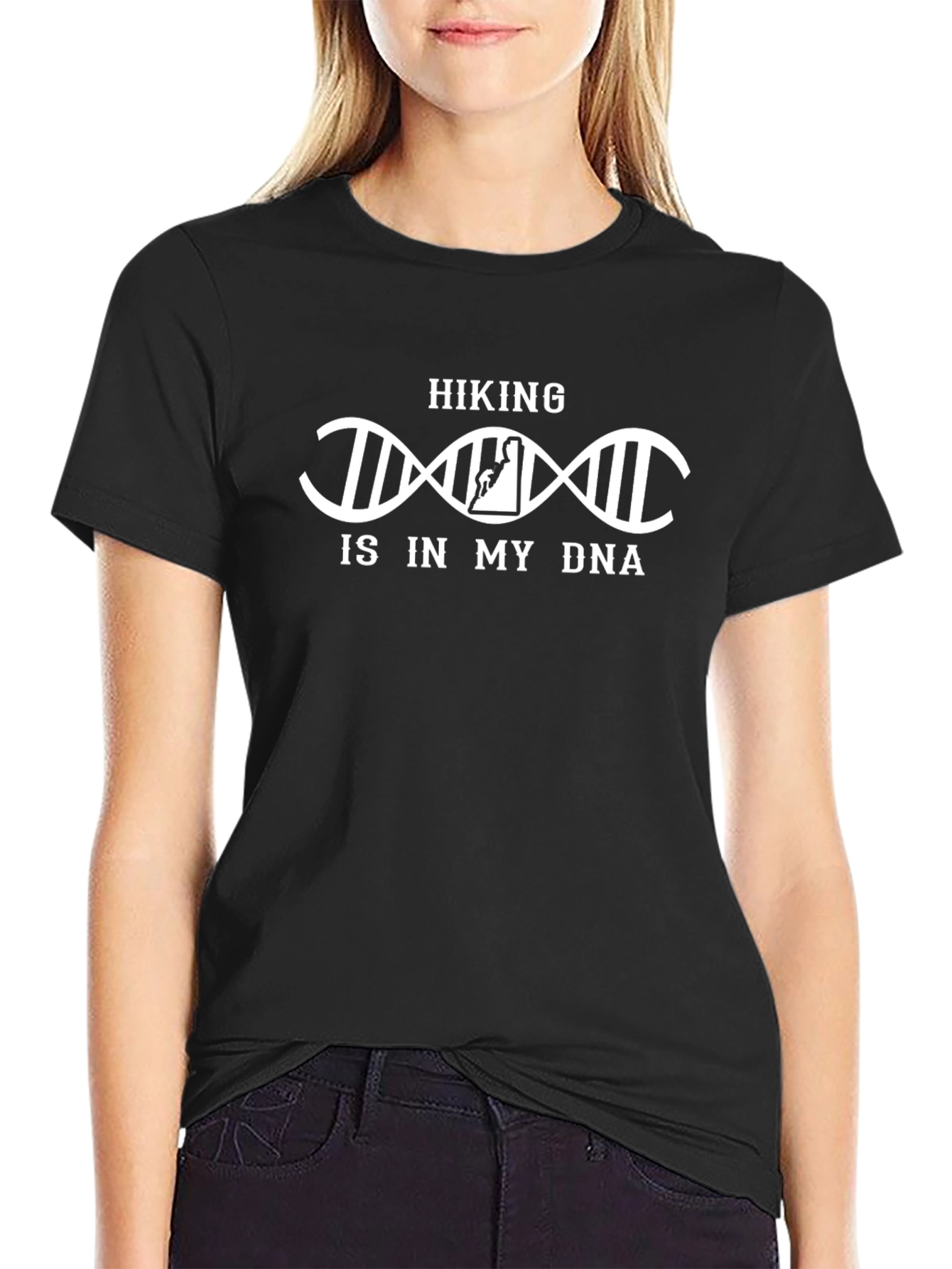 Hiking DNA T-Shirt - Black Cotton Tee