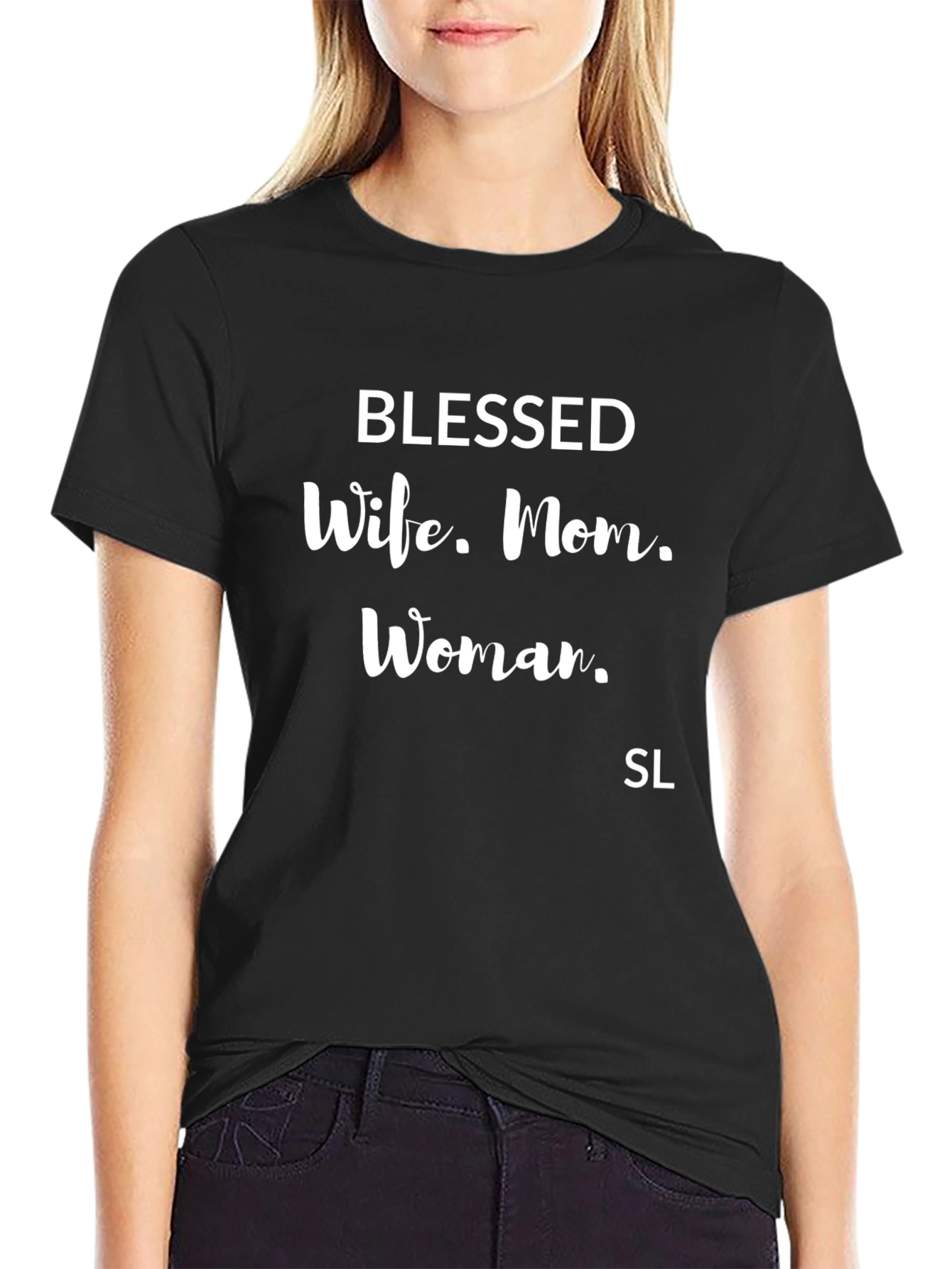 Blessed Wife Mom Woman T-Shirt - Black