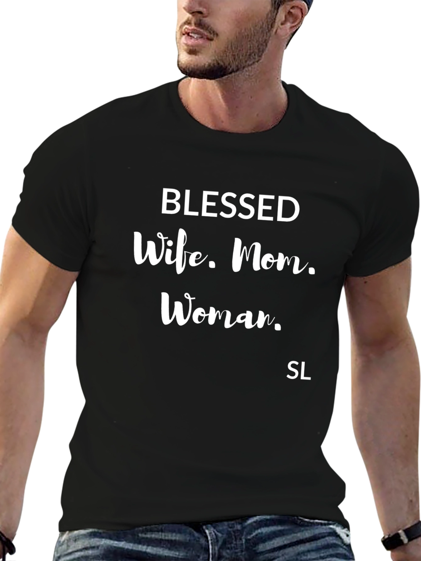 Blessed Wife Mom Woman T-Shirt - Black