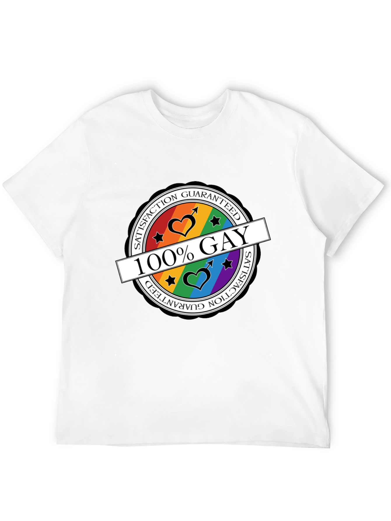 100% Gay Pride T-Shirt - Satisfaction Guaranteed