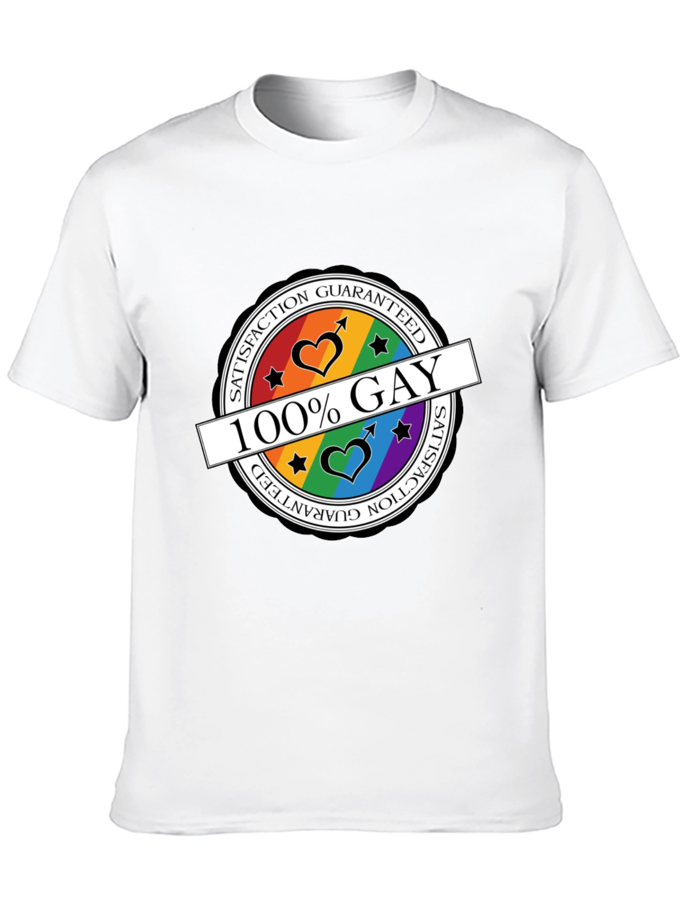 100% Gay Pride T-Shirt - Satisfaction Guaranteed