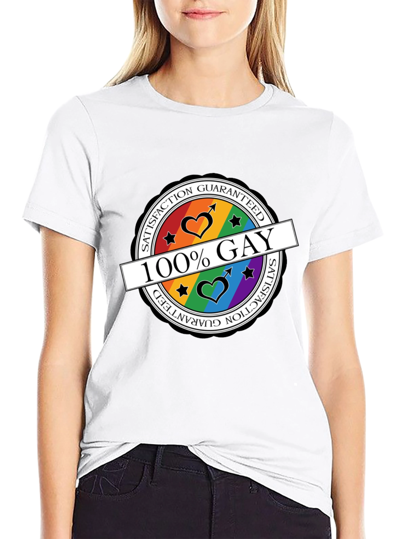 100% Gay Pride T-Shirt - Satisfaction Guaranteed