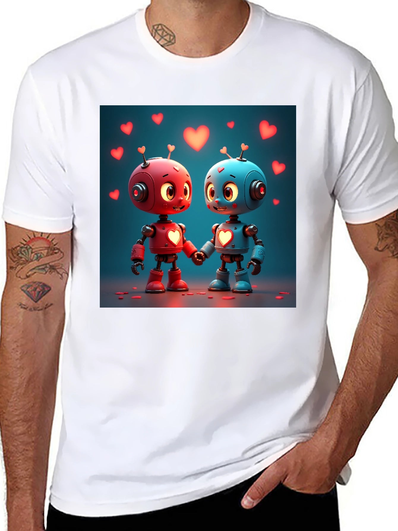 Robot Love T-Shirt - Cute Valentines Day Apparel