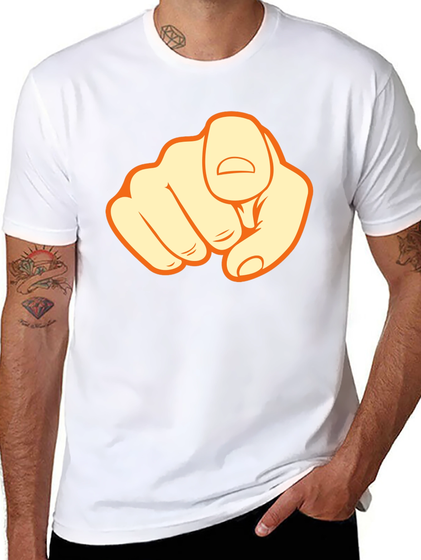 Pointing Finger Graphic Black T-Shirt