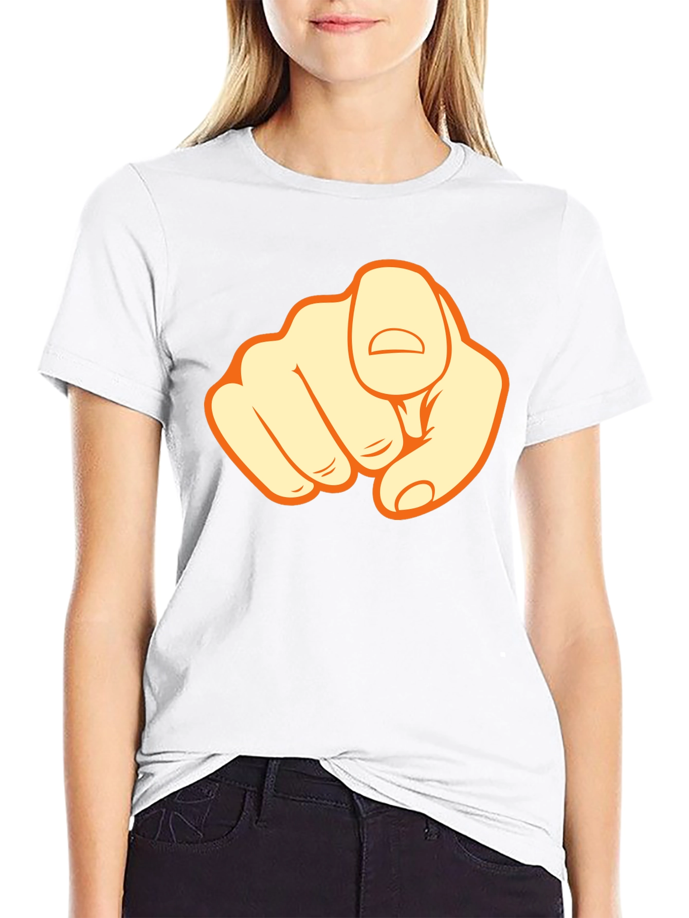 Pointing Finger Graphic Black T-Shirt
