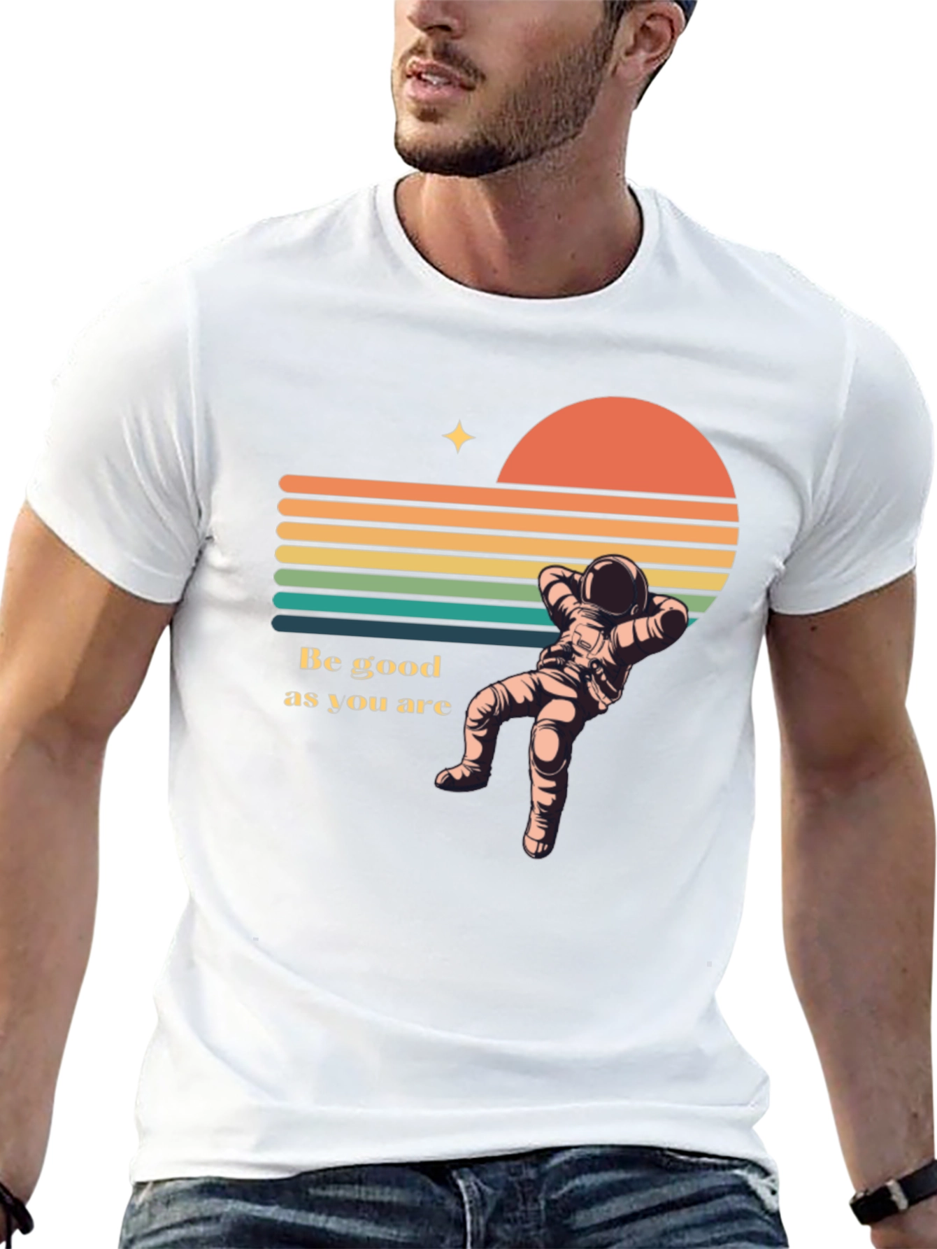 Retro Astronaut T-Shirt - Be Good As You Are