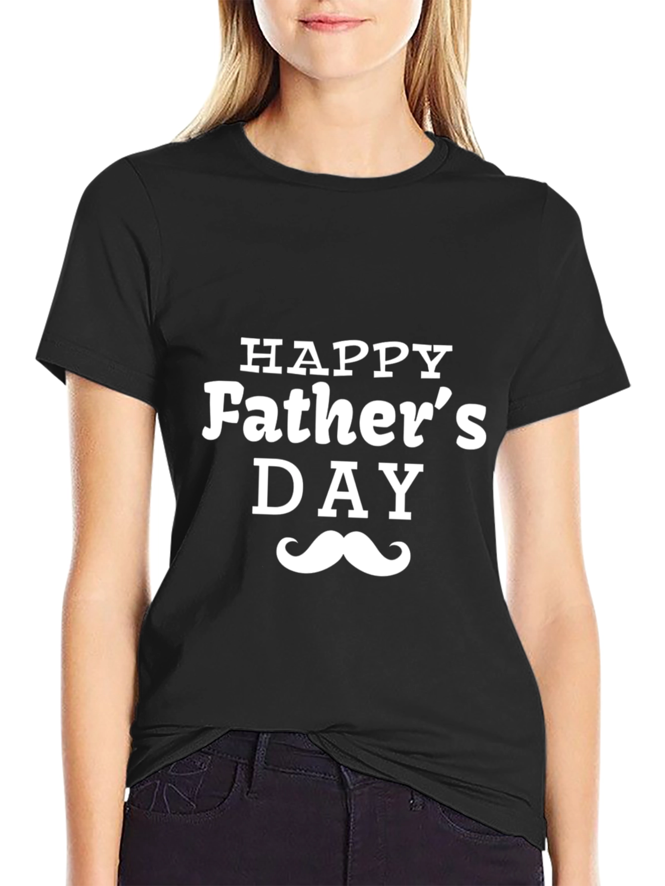 Happy Fathers Day T-Shirt - Moustache Design