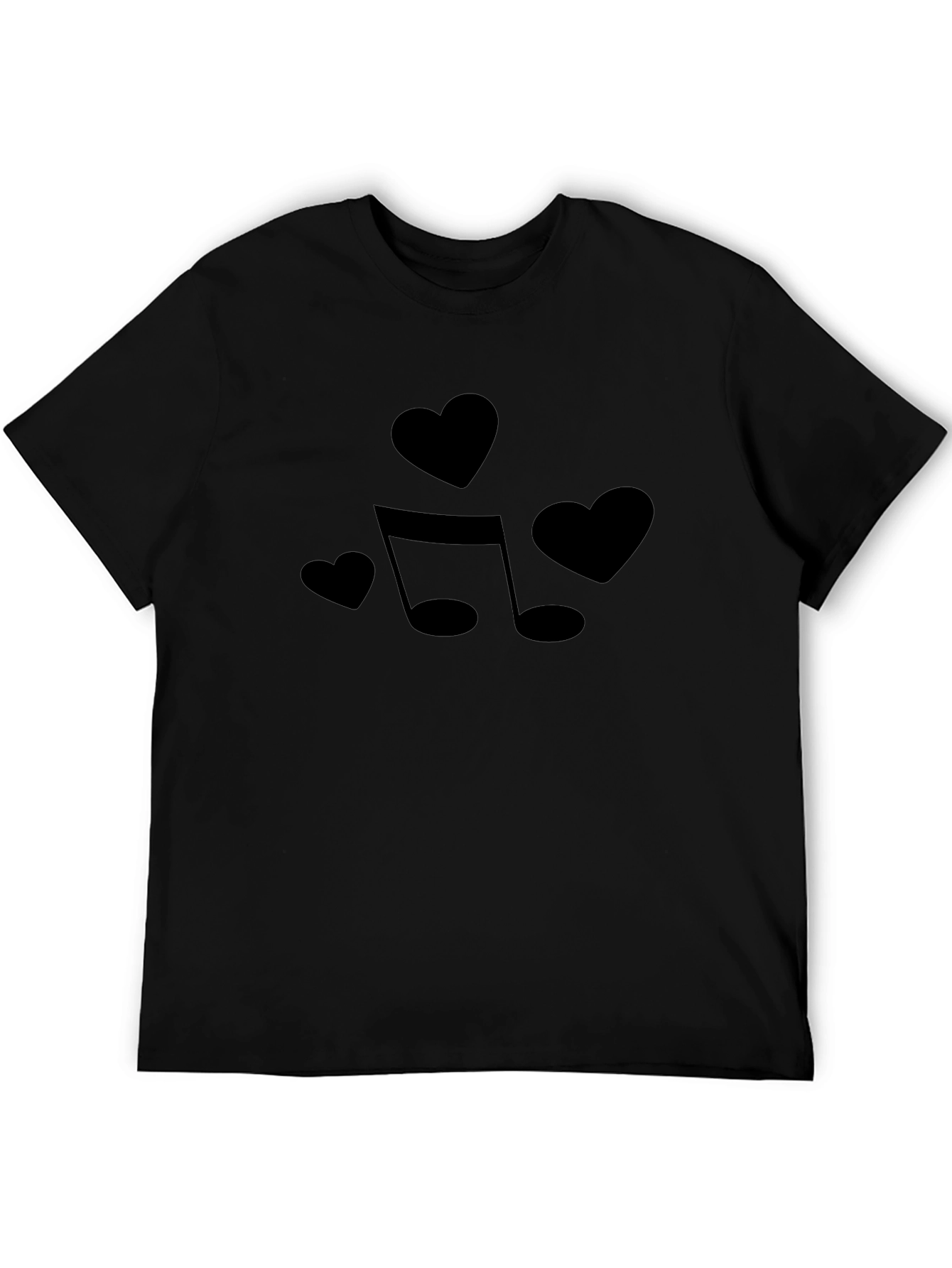 Musical Hearts Black T-Shirt: Love of Music