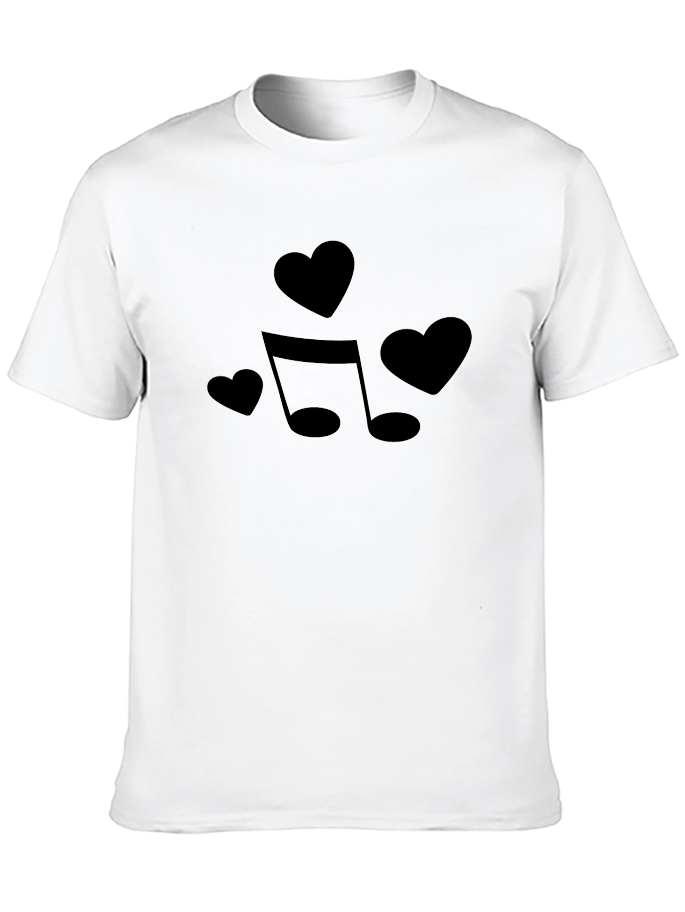 Musical Hearts Black T-Shirt: Love of Music