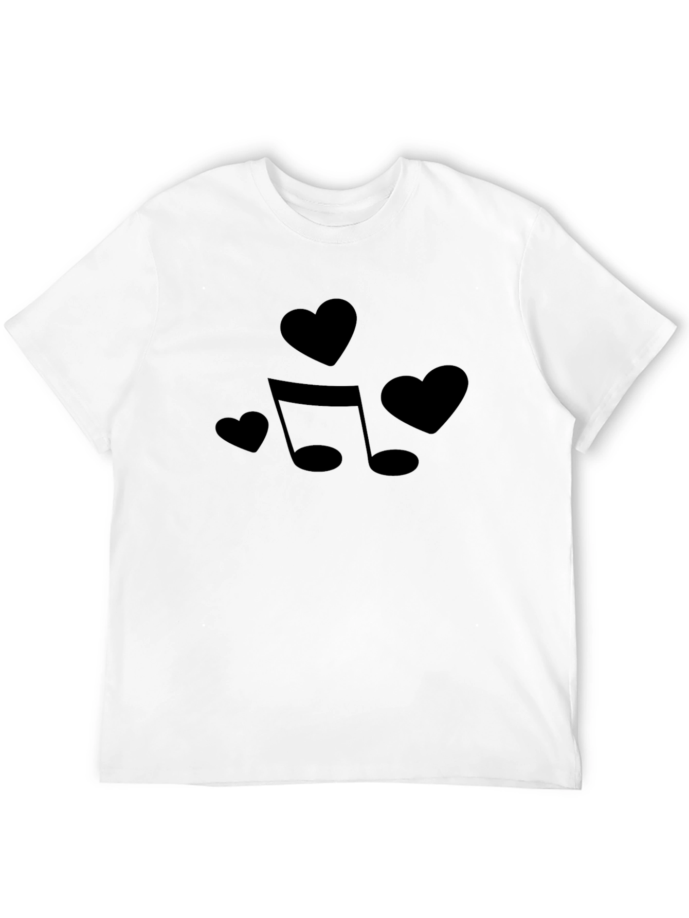 Musical Hearts Black T-Shirt: Love of Music