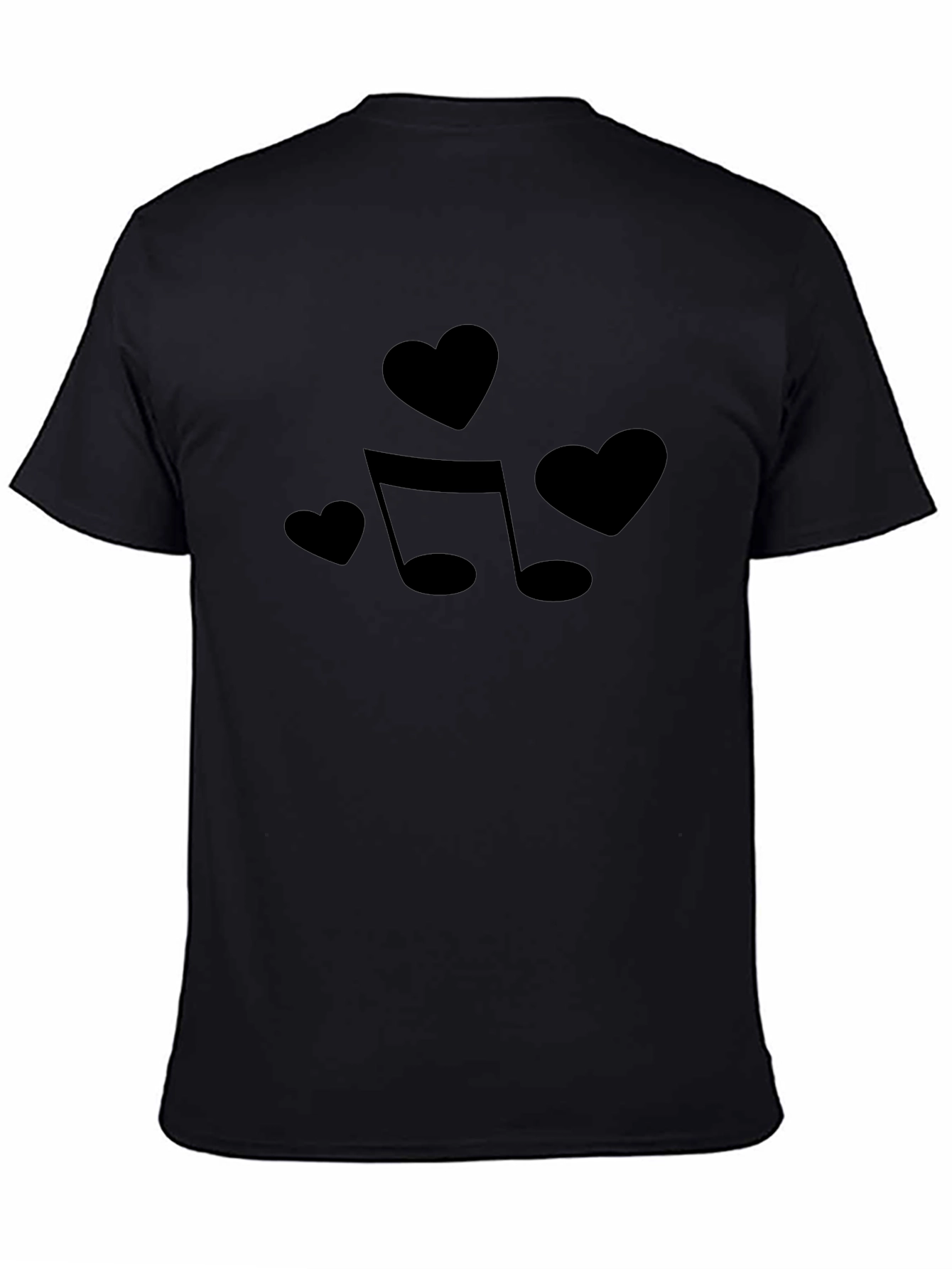 Musical Hearts Black T-Shirt: Love of Music
