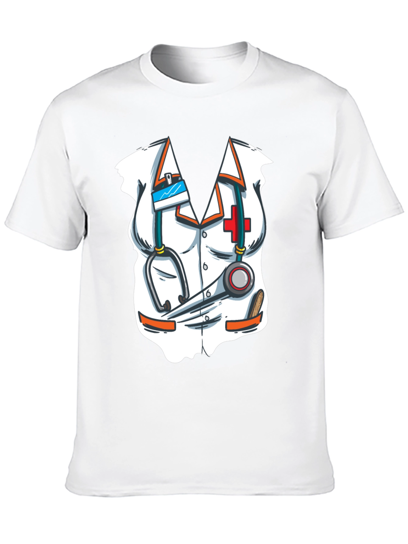 Novelty Doctor Costume Graphic Print T-Shirt