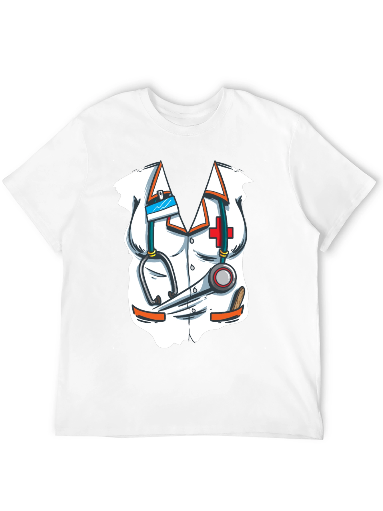 Novelty Doctor Costume Graphic Print T-Shirt