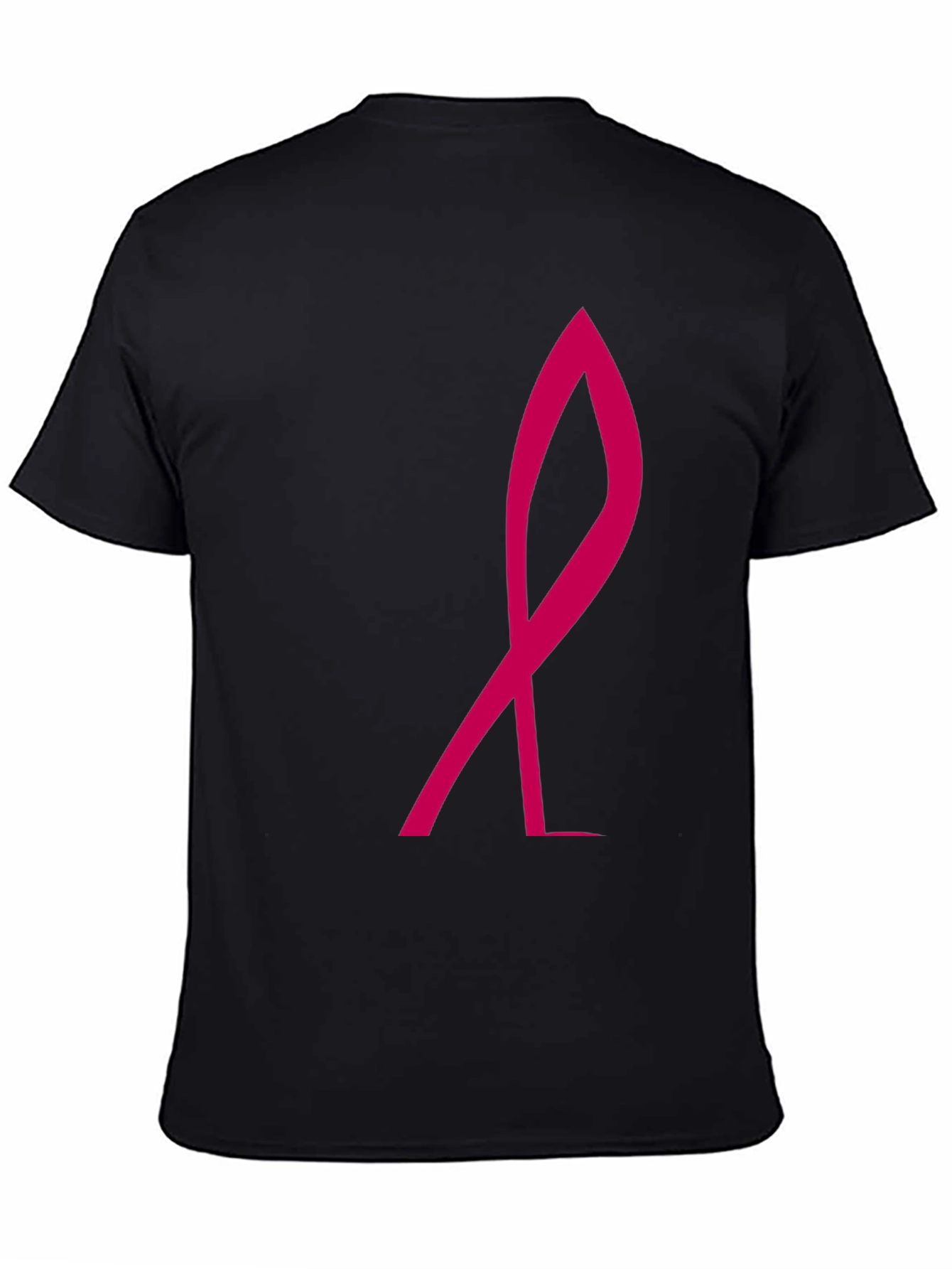 Stylish Black Tee with Pink Ribbon Graphic