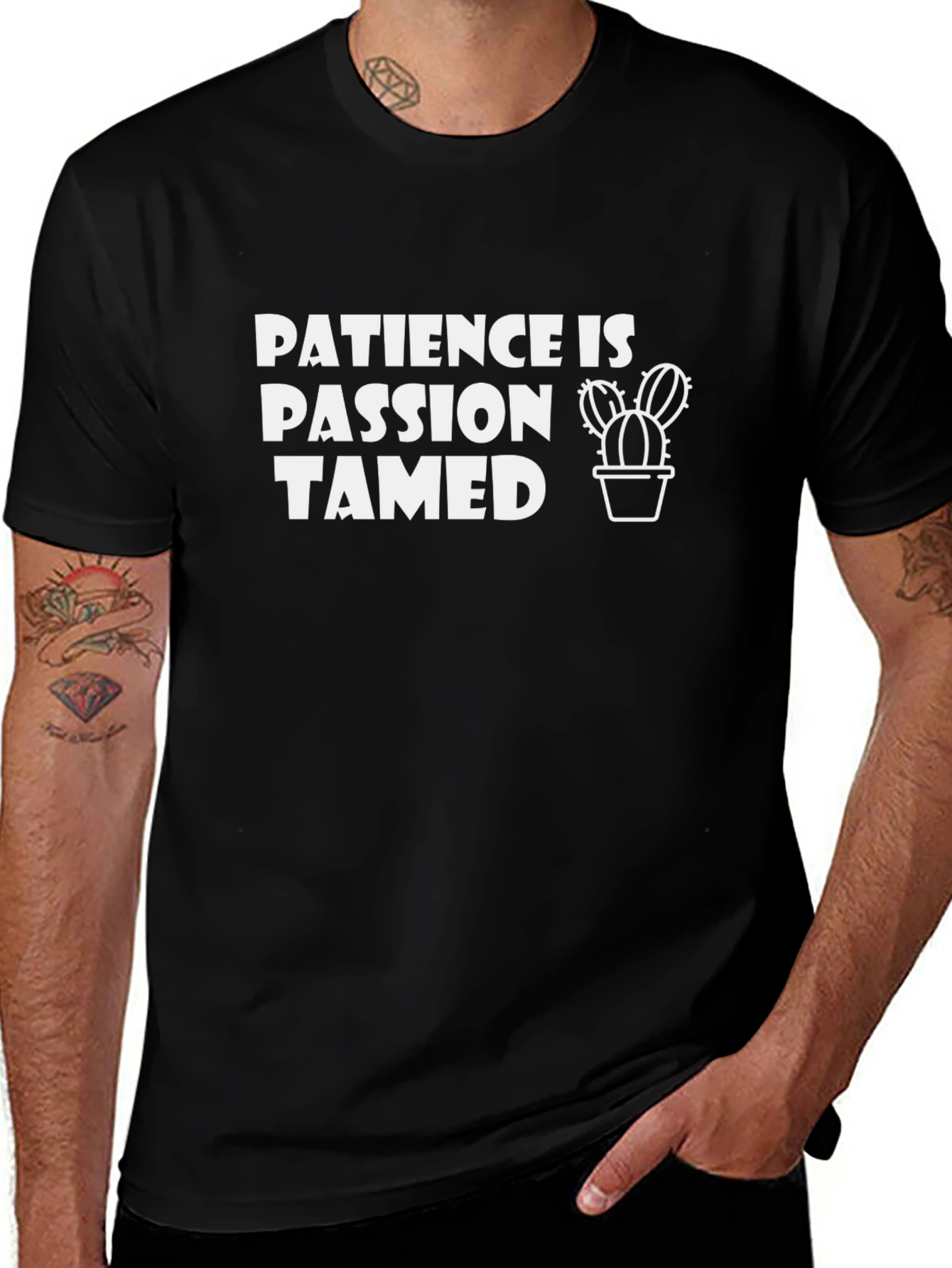 Patience is Passion Tamed Black Graphic Tee