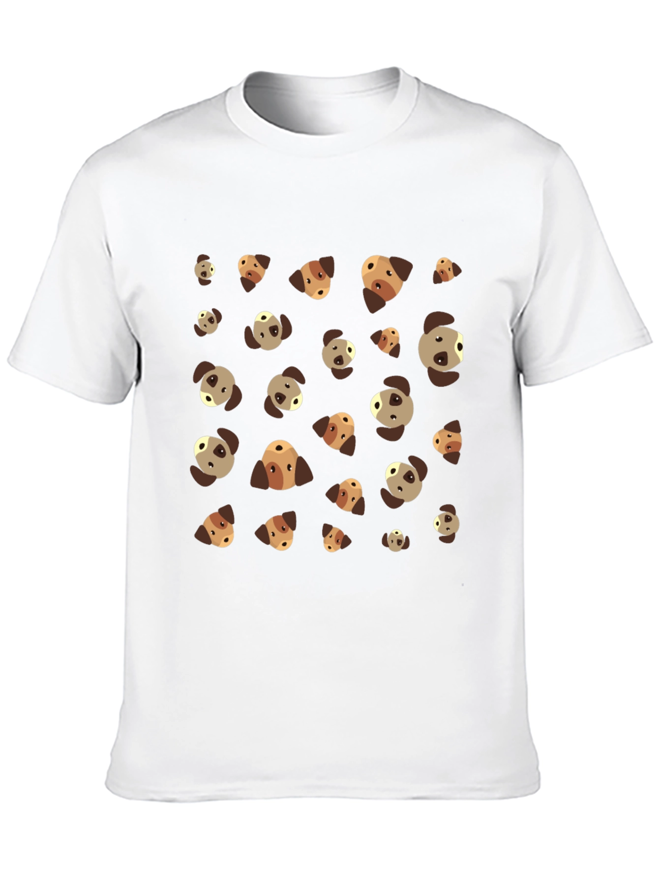 Dog Patterned Black T-Shirt