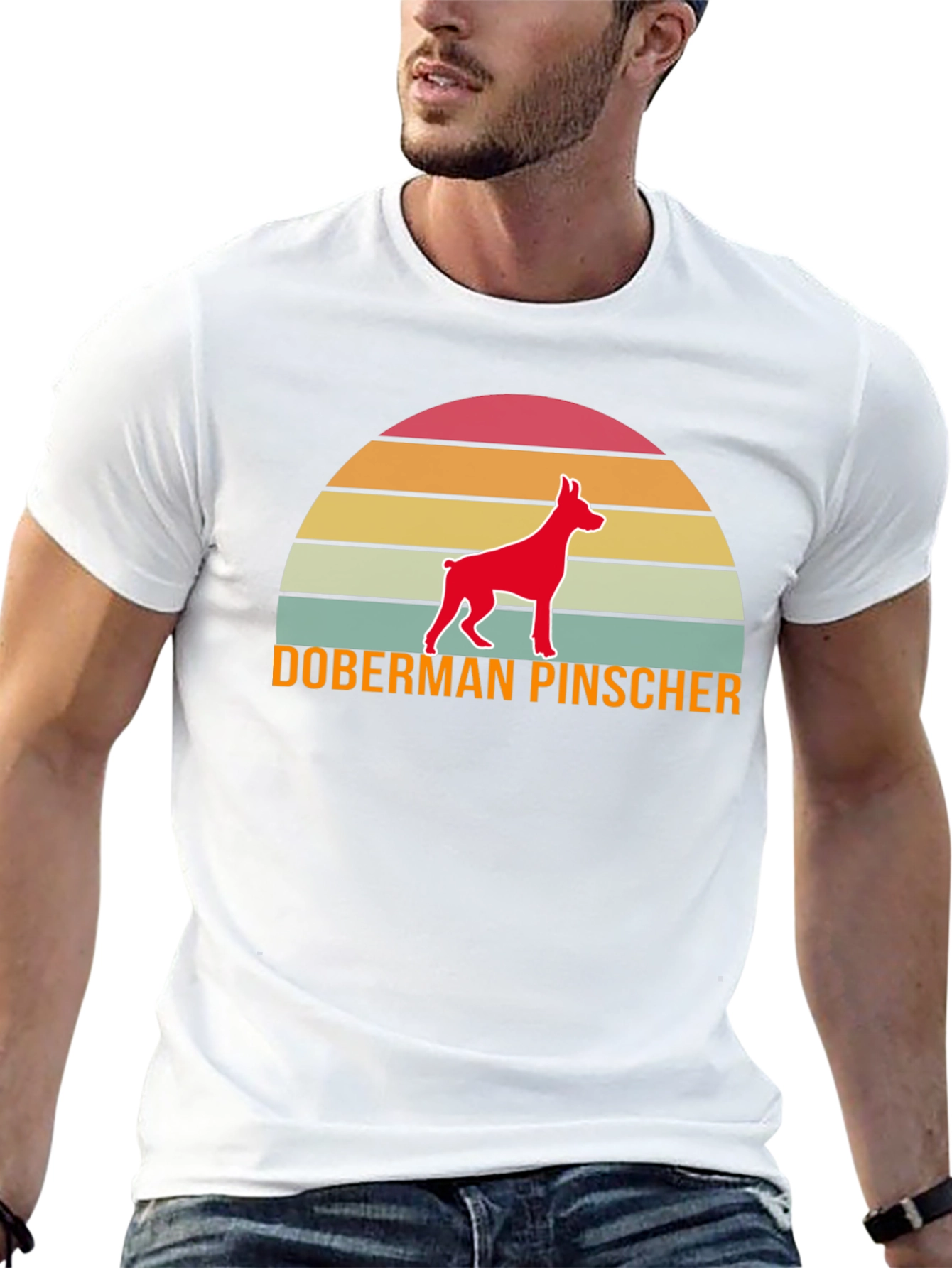 Doberman Sunset Graphic Tee - Dog Lover Shirt
