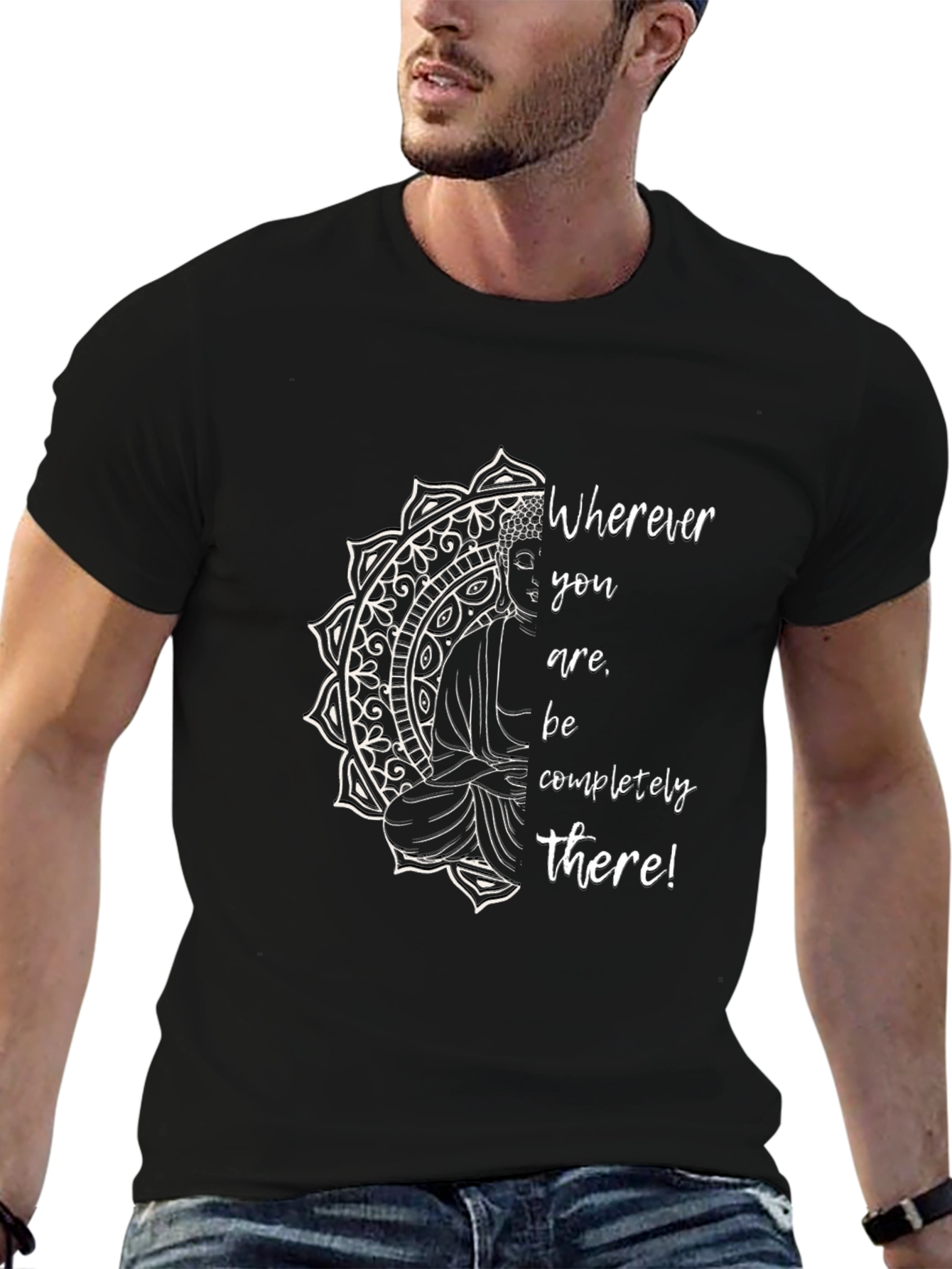 Mindful Buddha Graphic T-Shirt - Wherever You Are
