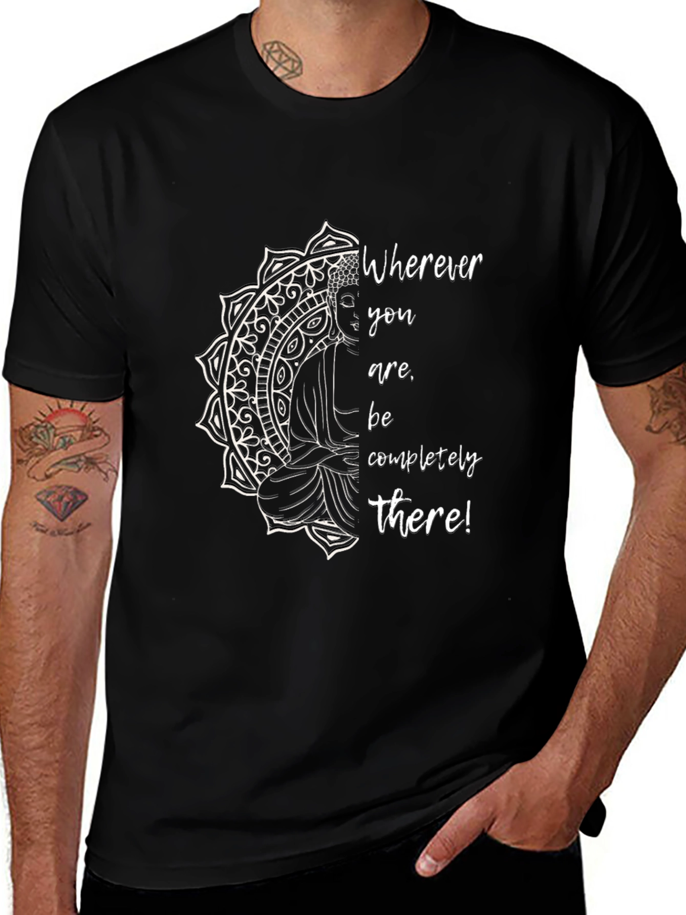 Mindful Buddha Graphic T-Shirt - Wherever You Are