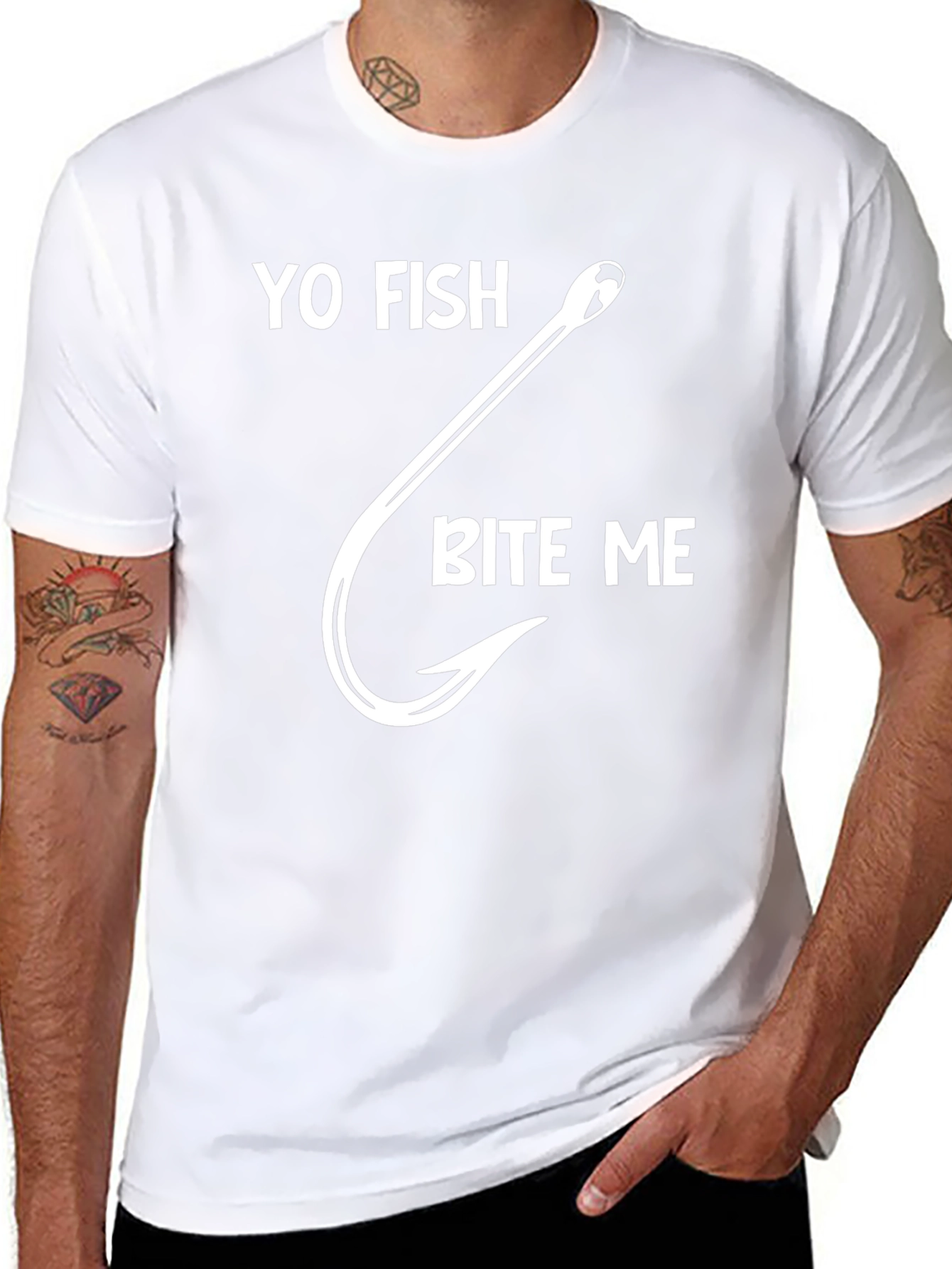 Yo Fish Bite Me Graphic Tee - Black