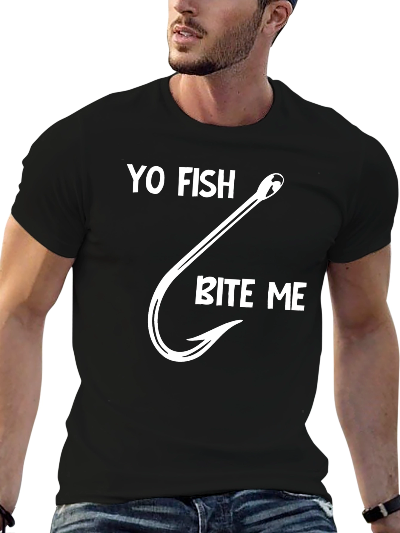 Yo Fish Bite Me Graphic Tee - Black