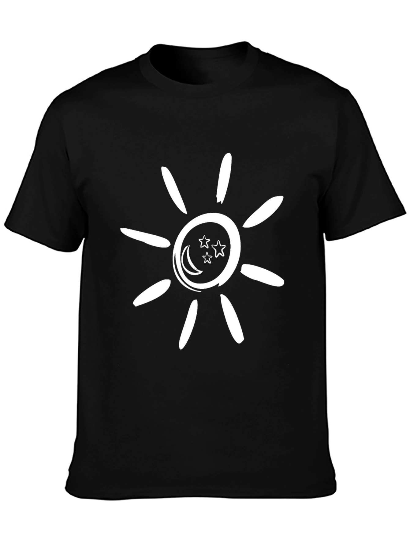 Celestial Sun & Moon T-Shirt - Black