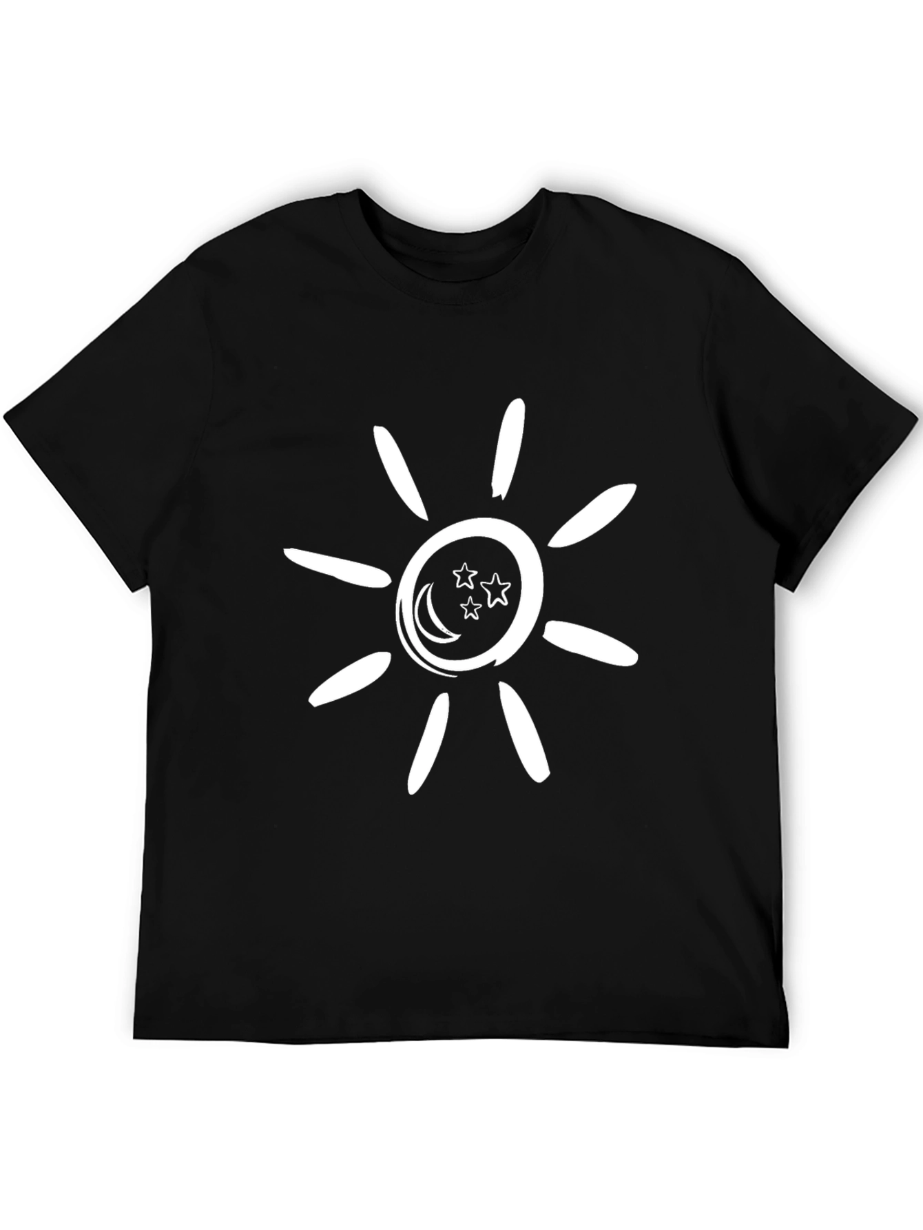 Celestial Sun & Moon T-Shirt - Black