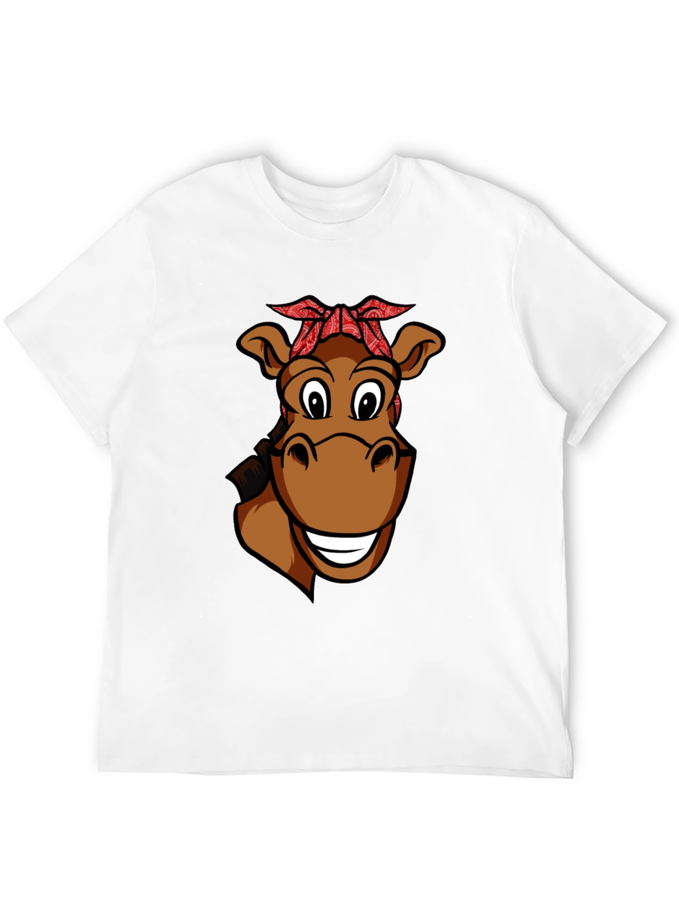 Funny Horse Cartoon Graphic T-Shirt