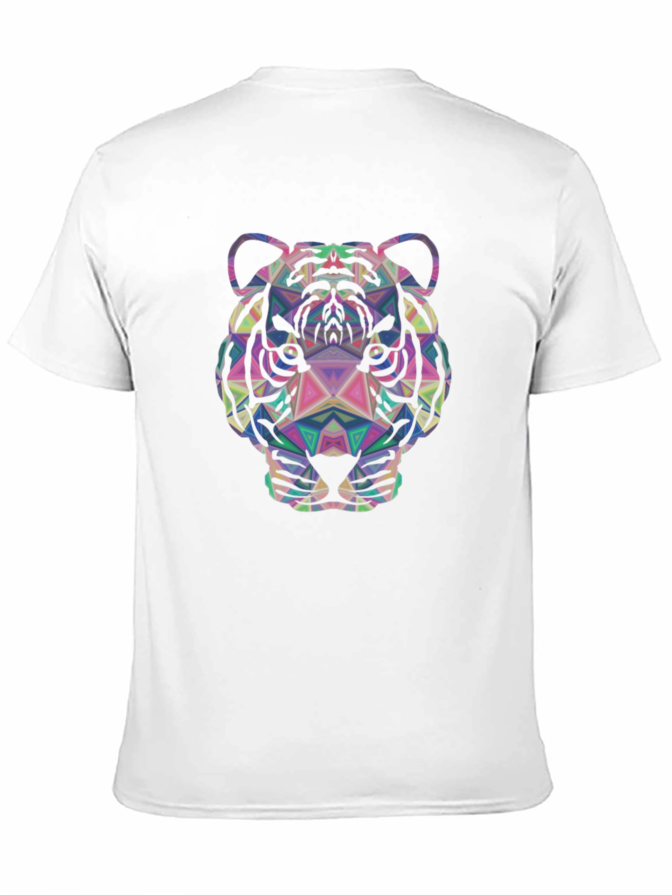 Geometric Tiger Graphic Tee - Stylish Mens Black T-Shirt