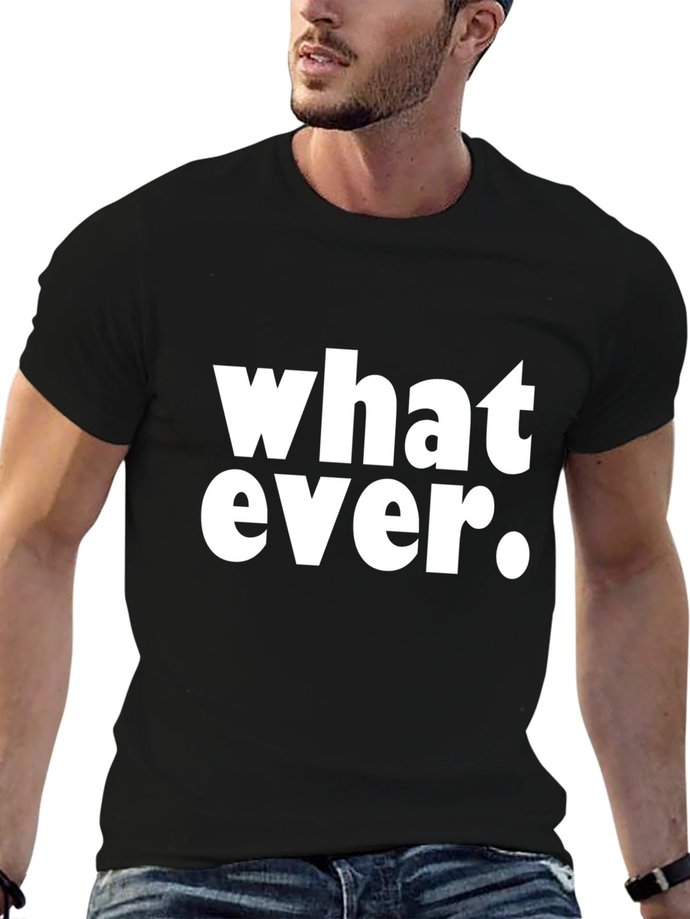 Whatever Graphic Print Black T-Shirt