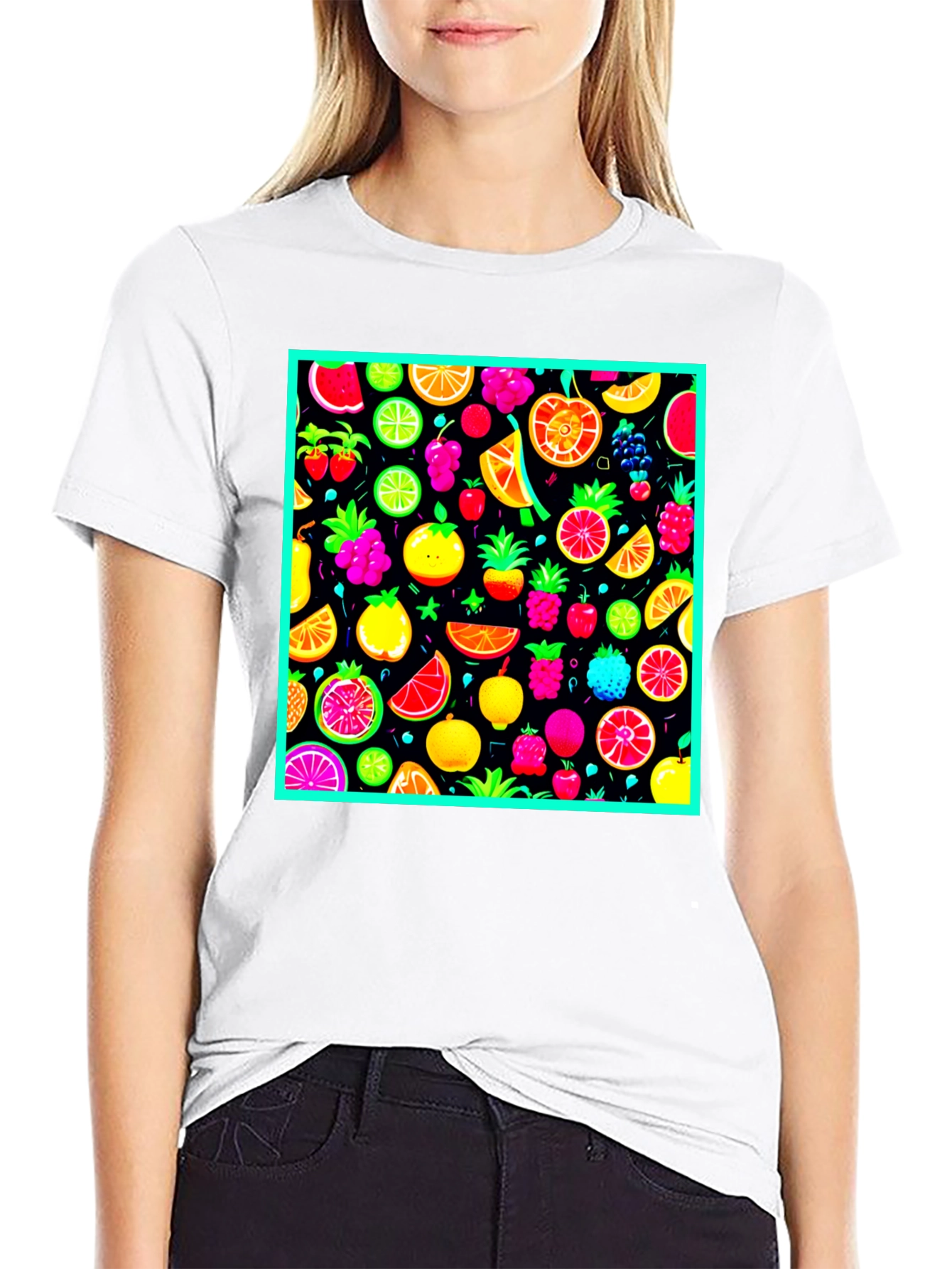 Vibrant Fruit Pattern T-Shirt