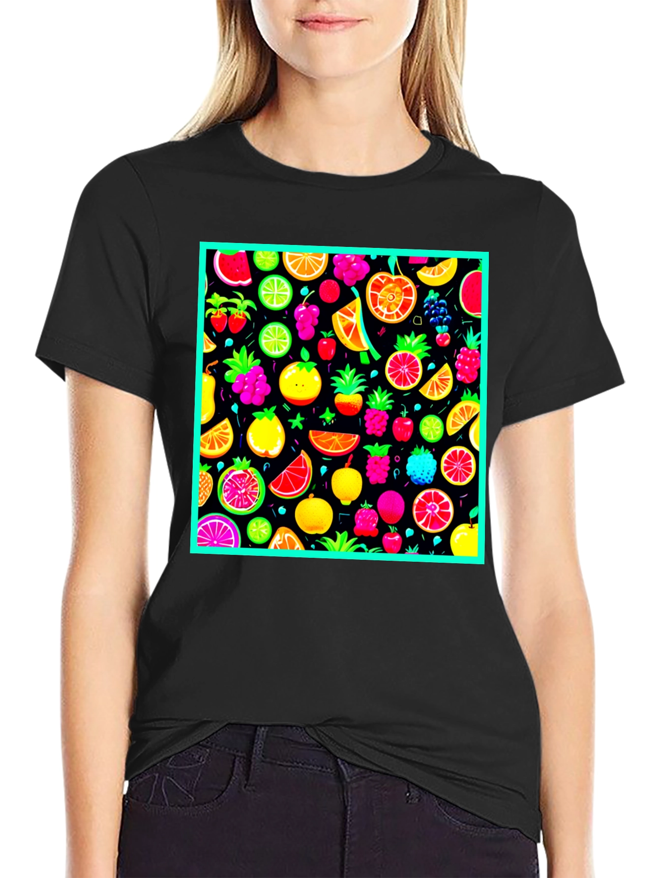 Vibrant Fruit Pattern T-Shirt