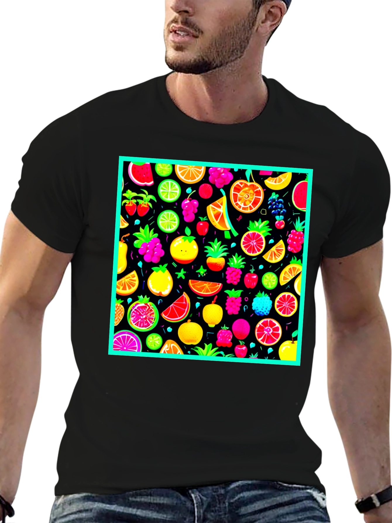 Vibrant Fruit Pattern T-Shirt