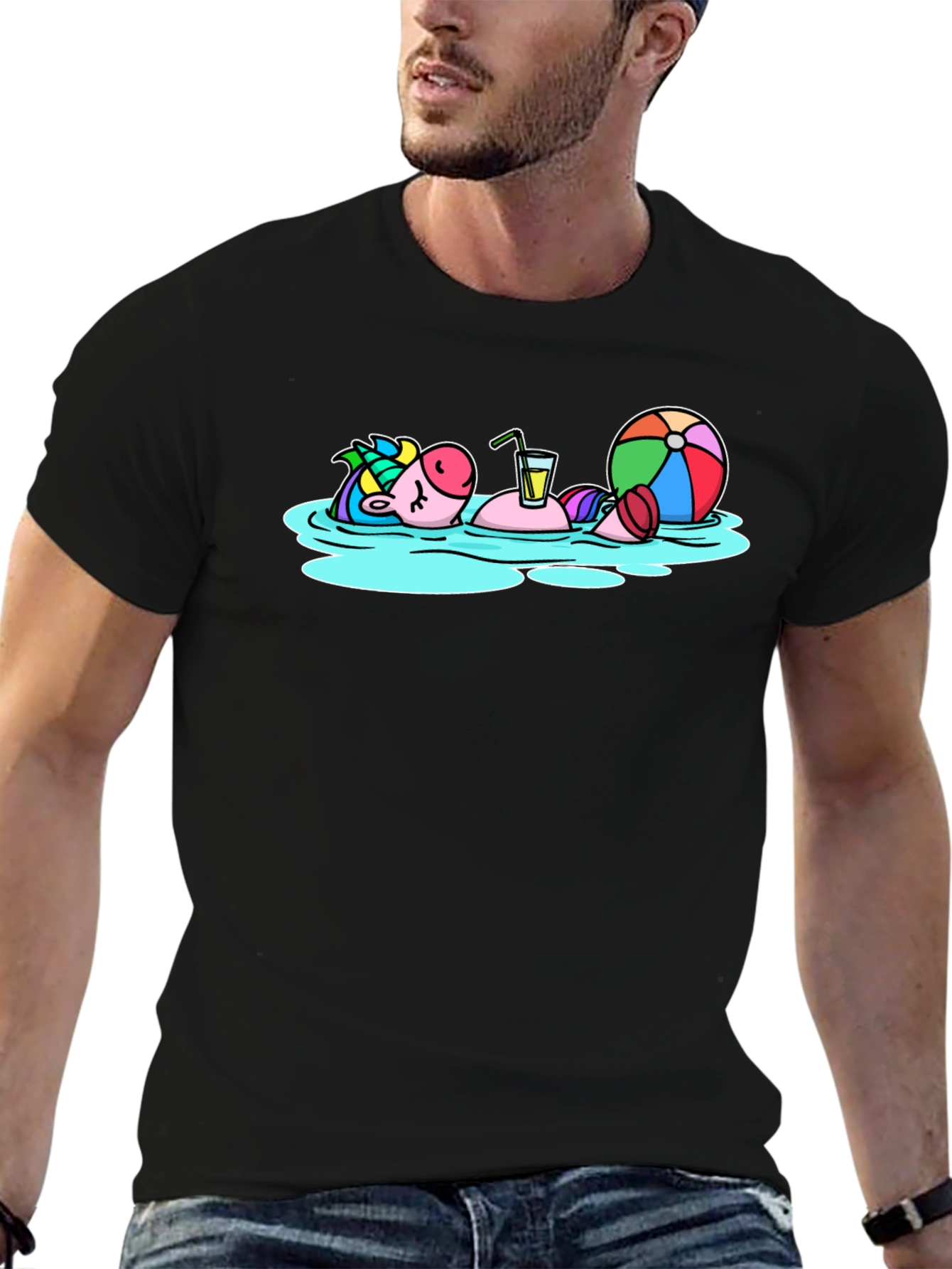 Relaxed Unicorn Pool Party T-Shirt