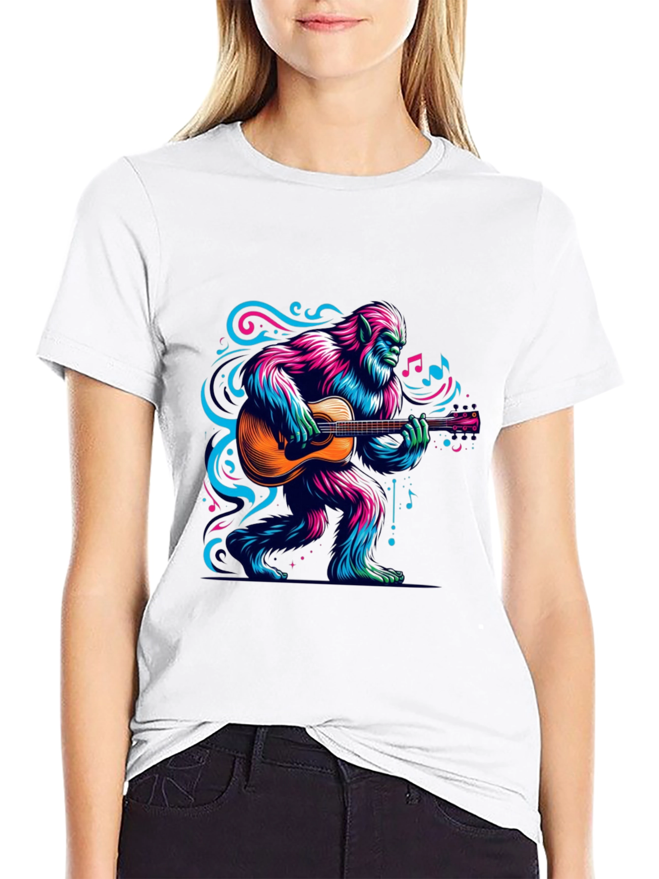Bigfoot Guitarist Graphic Tee - Music Lover T-Shirt