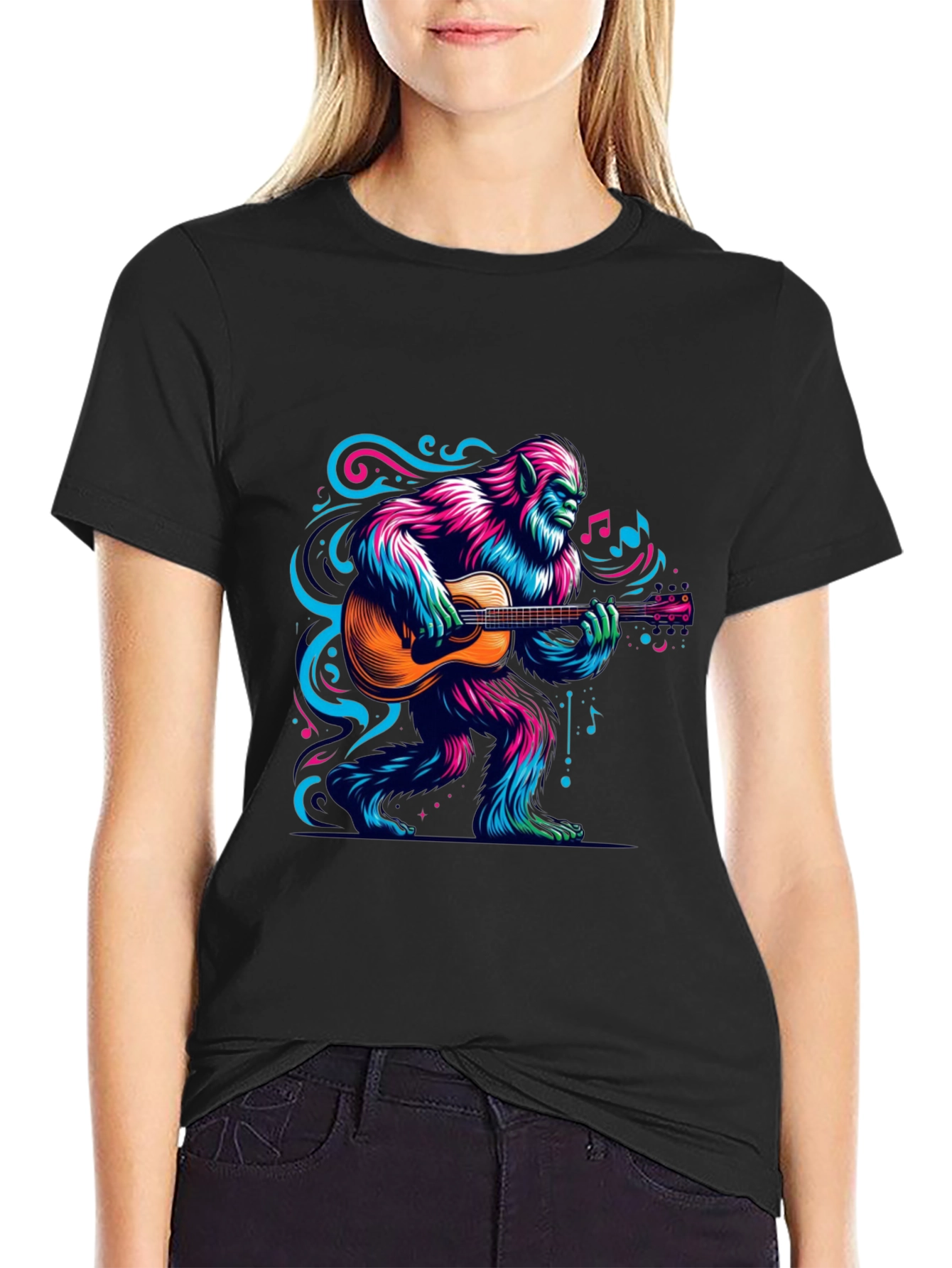 Bigfoot Guitarist Graphic Tee - Music Lover T-Shirt
