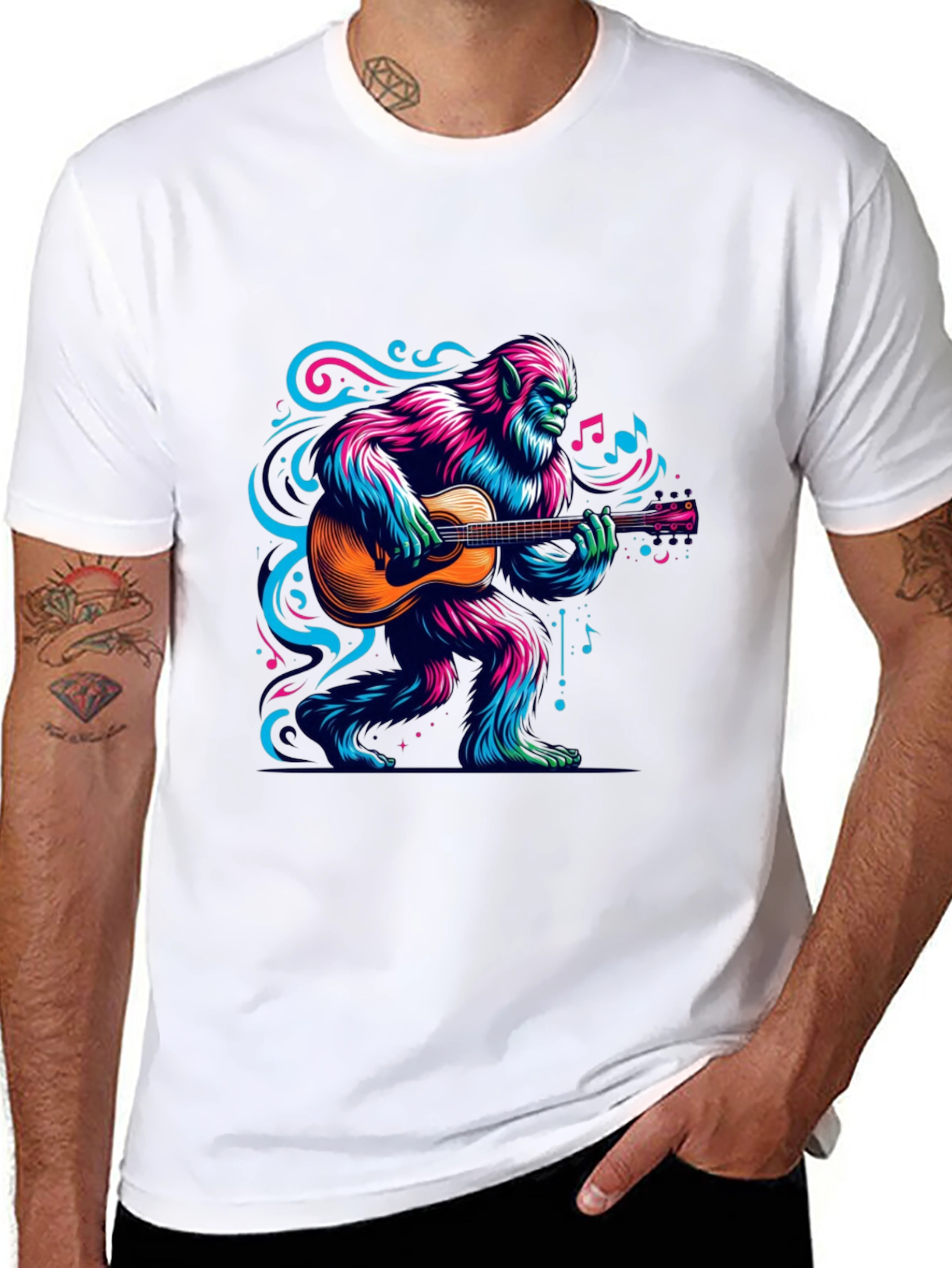 Bigfoot Guitarist Graphic Tee - Music Lover T-Shirt