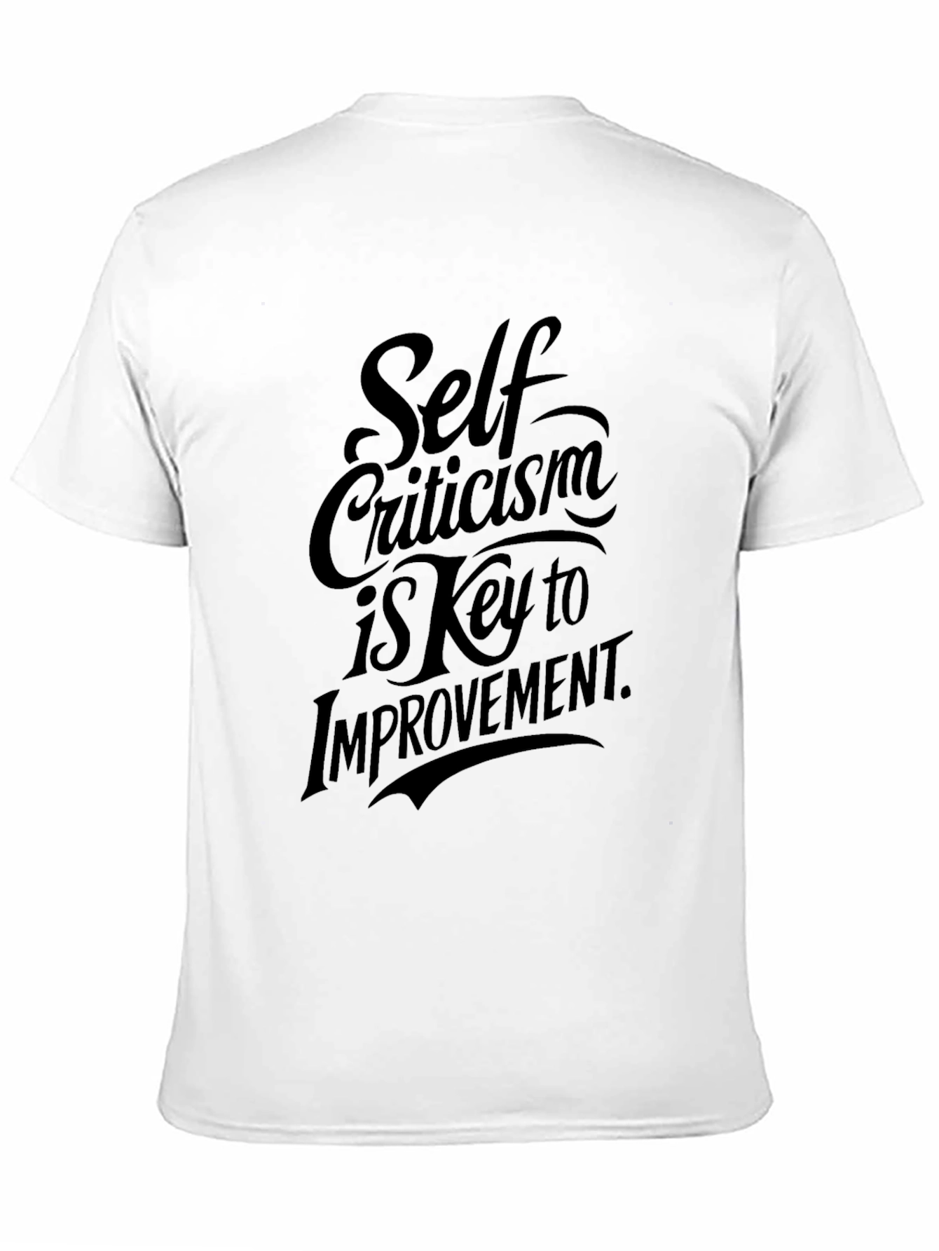 Self Criticism T-Shirt: Key to Improvement Black Graphic Tee