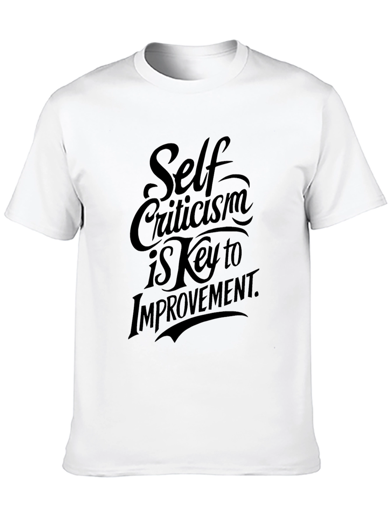 Self Criticism T-Shirt: Key to Improvement Black Graphic Tee