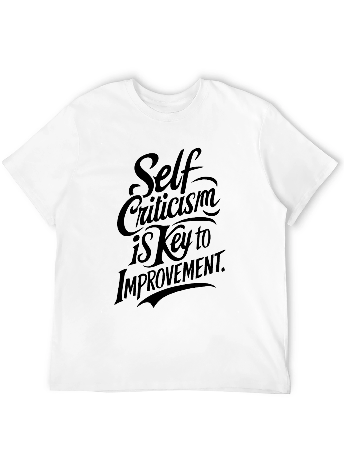 Self Criticism T-Shirt: Key to Improvement Black Graphic Tee