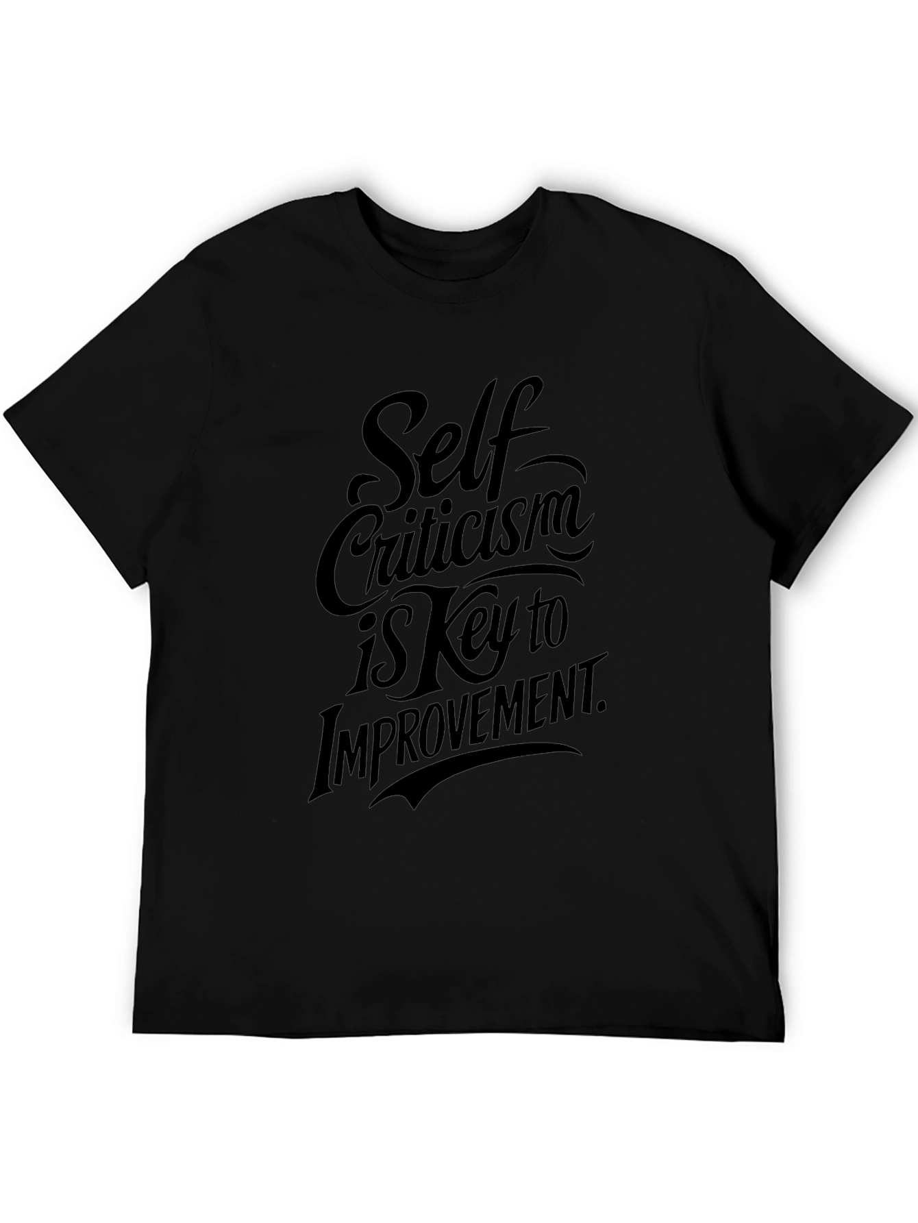Self Criticism T-Shirt: Key to Improvement Black Graphic Tee